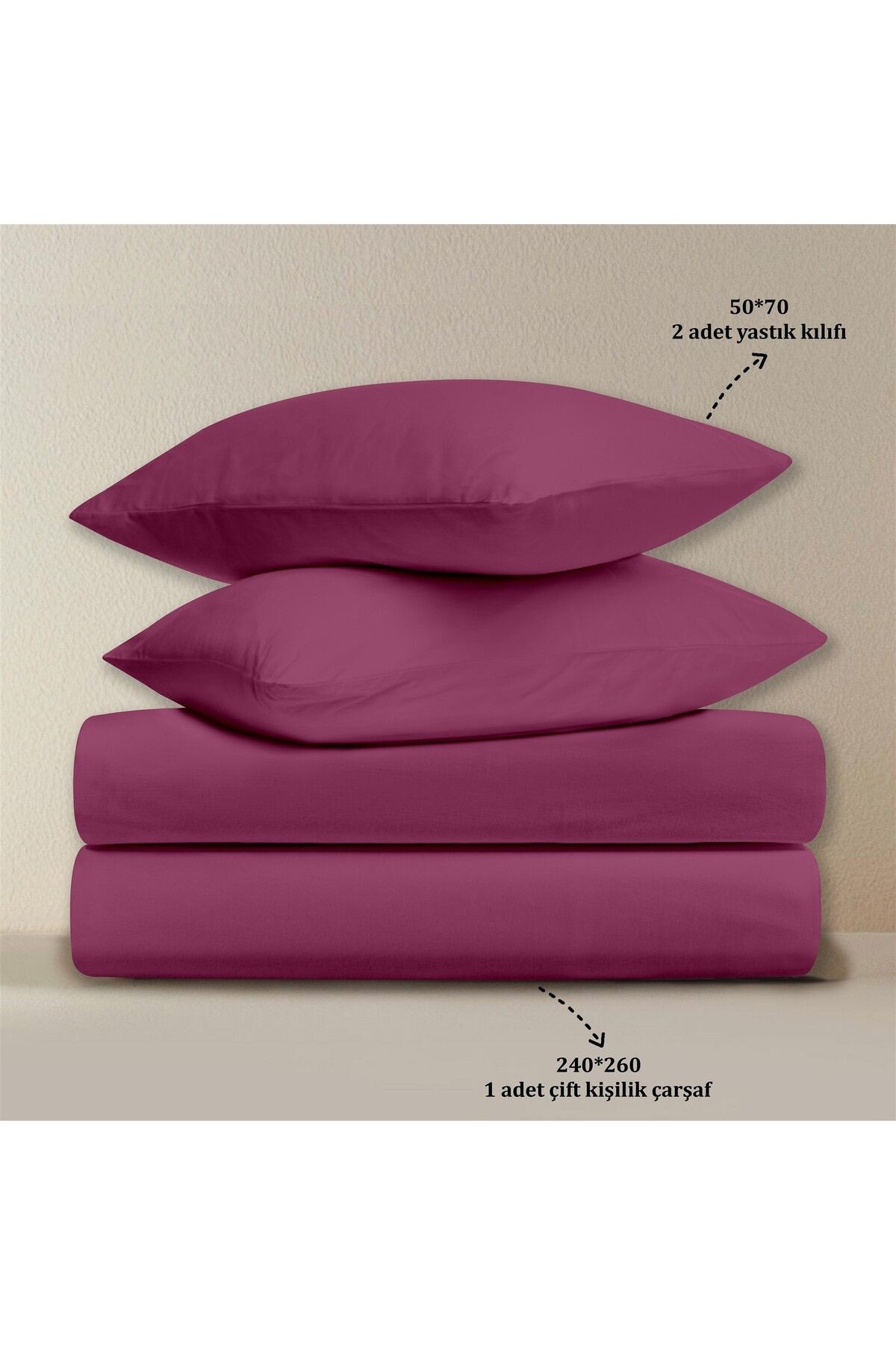 Organik Pamuk Akfil Düz Çarşaf Seti Çift Kişilik 240x260 cm - Şarabi̇