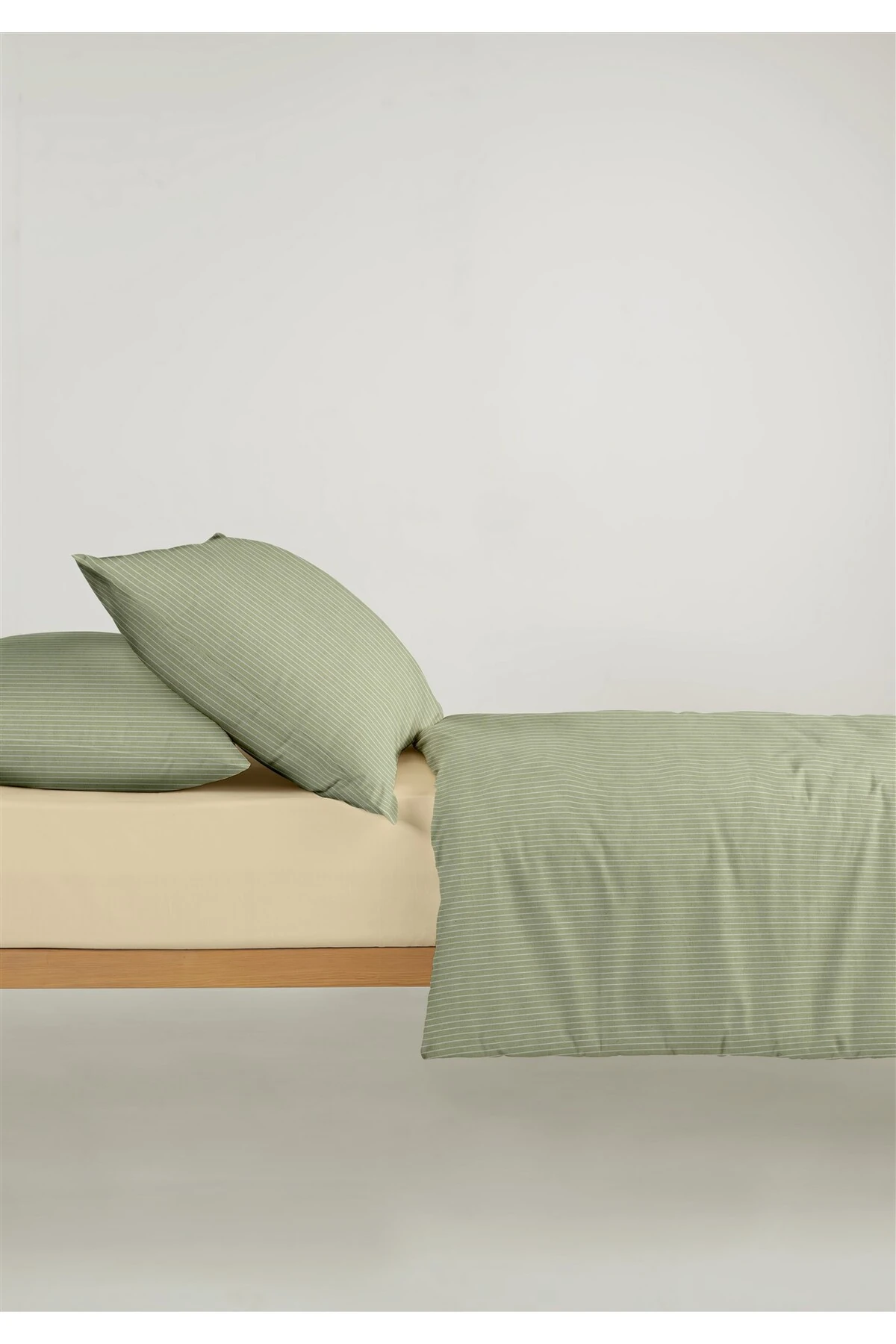 Chıc %100 Pamuk Ranforce Akay  Ipliği Boyalı Nevresim Takımı Çift Kişilik - 200x220 cm - Yeşi̇l