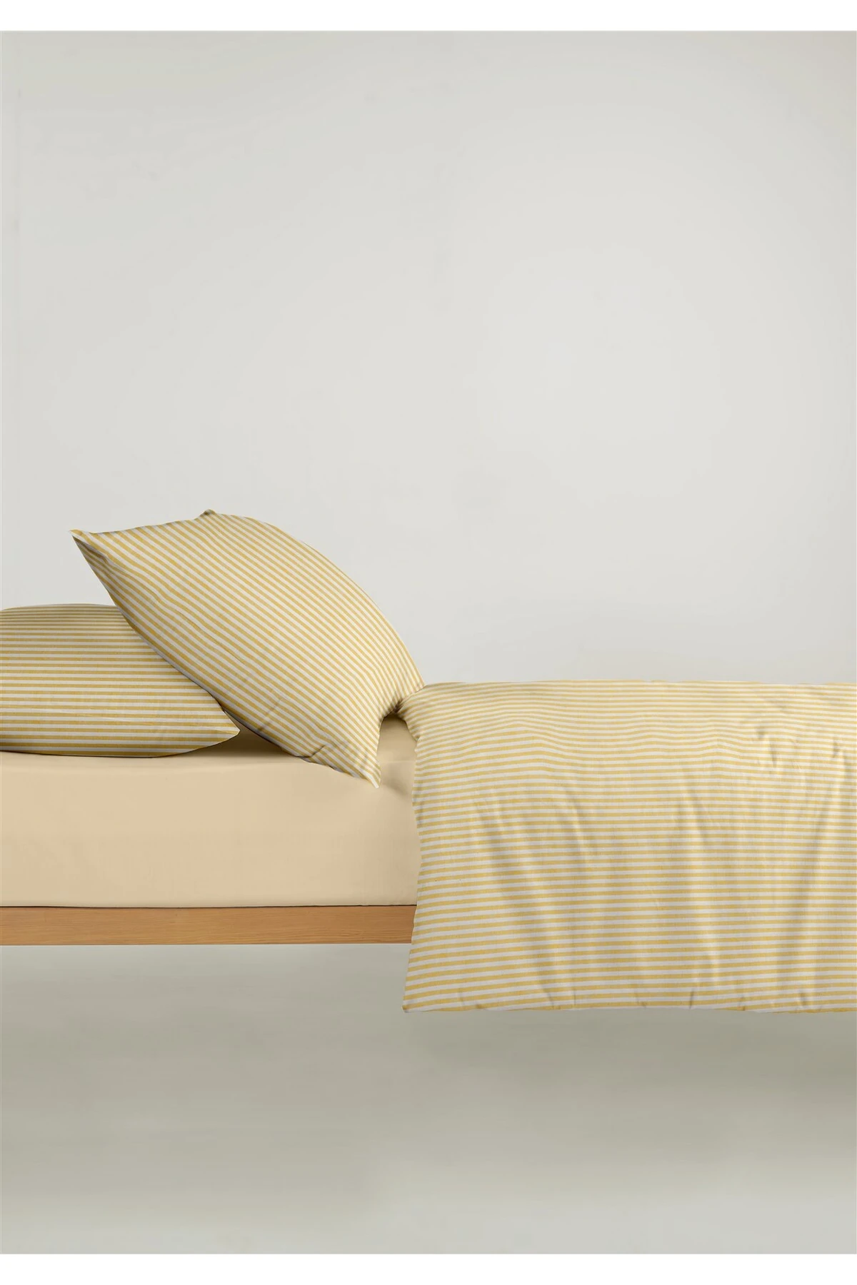 Mira %100 Pamuk Ranforce Yezra Ipliği Boyalı Nevresim Takımı Çift Kişilik - 200x220 Cm - sari