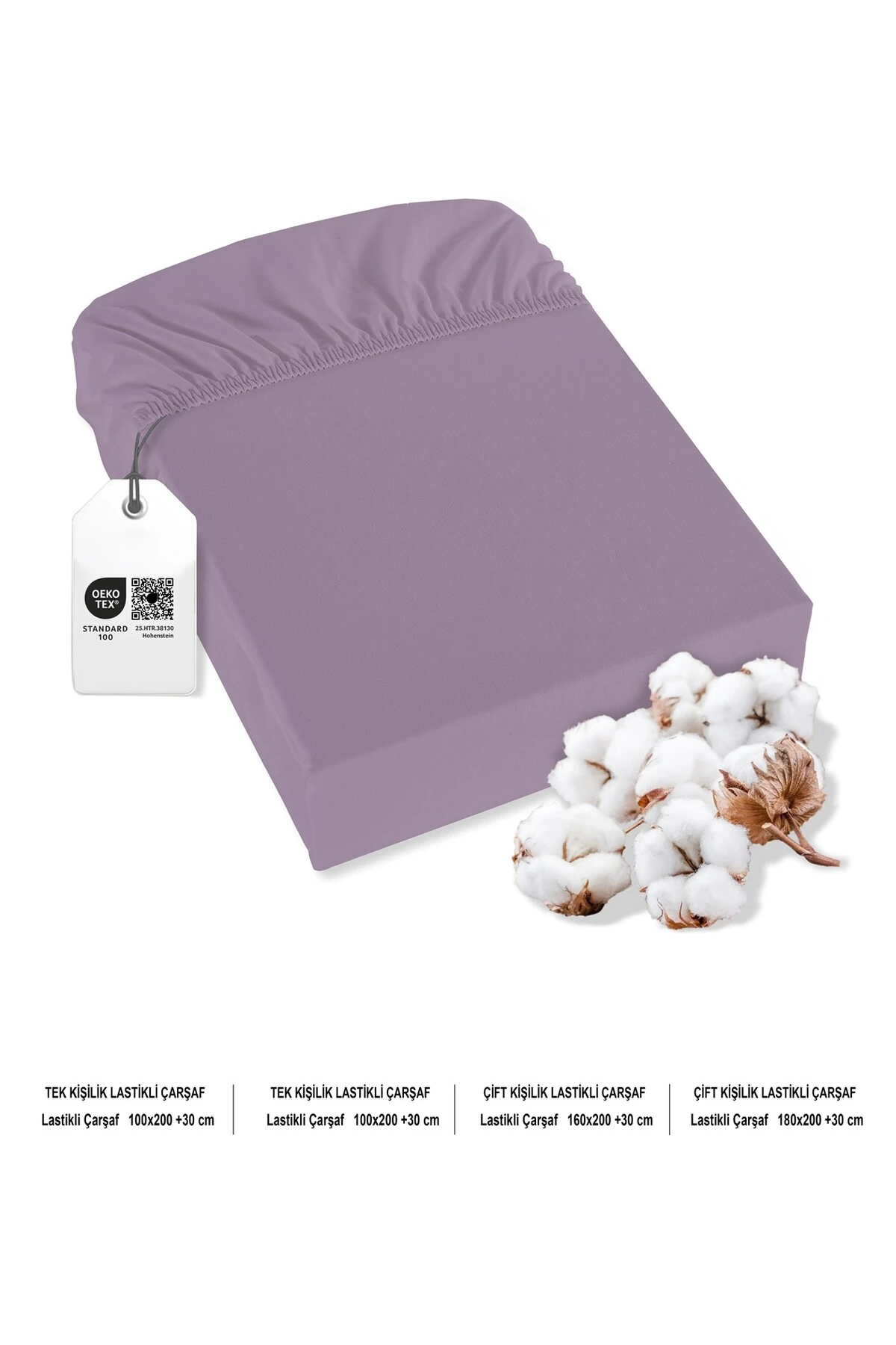 Naria Ranforce %100 Pamuk Lastikli Çarşaf - Li̇la