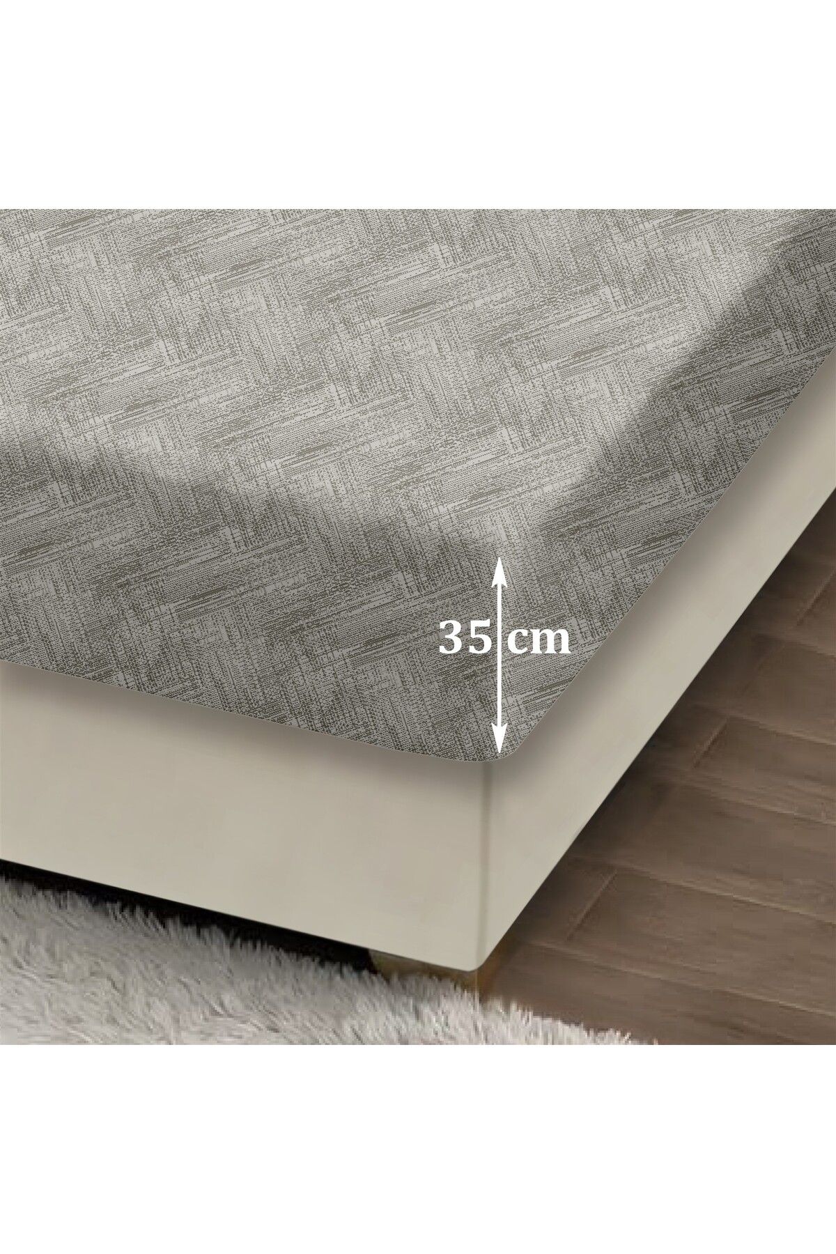 Always Pamuklu Lastikli Çarşaf Seti Çift Kişilik 160x200+35cm - Taş
