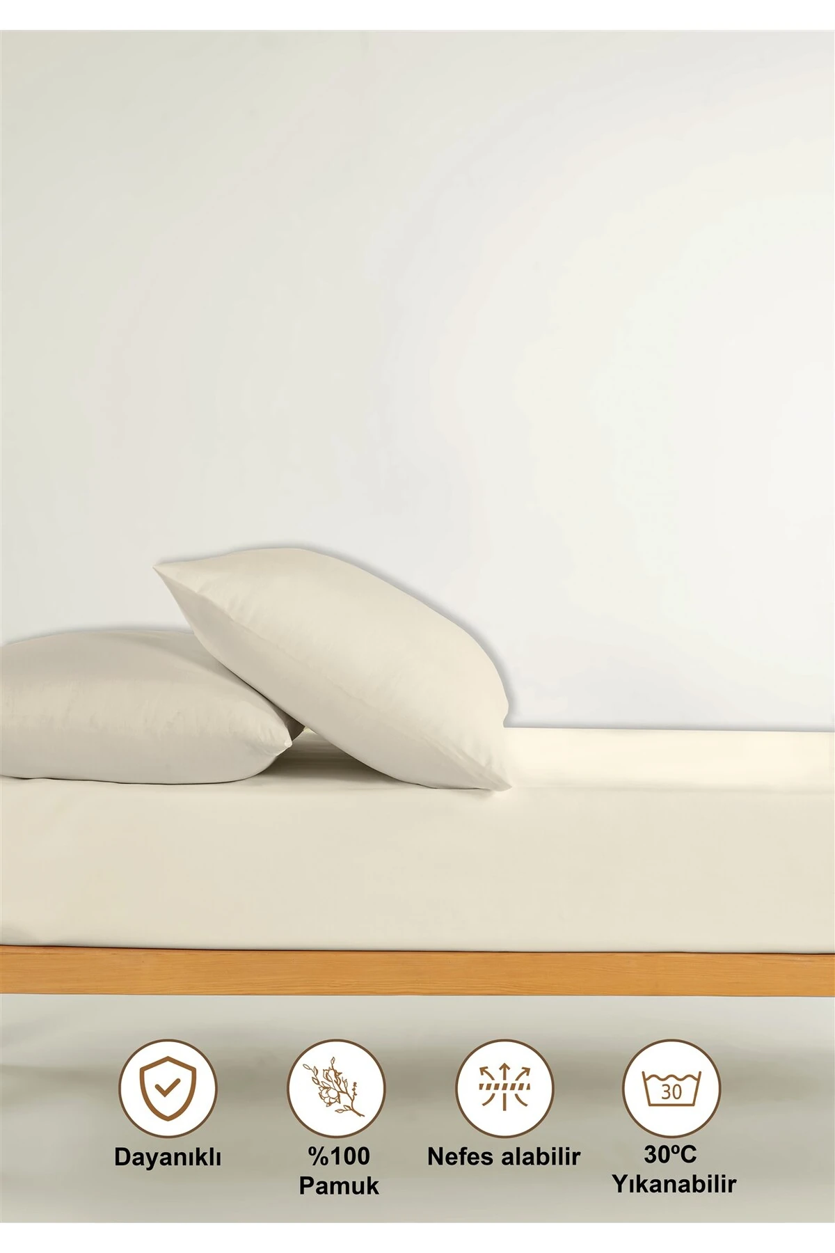 Naria Ranforce %100 Pamuk Lastikli Çarşaf - kirik beyaz