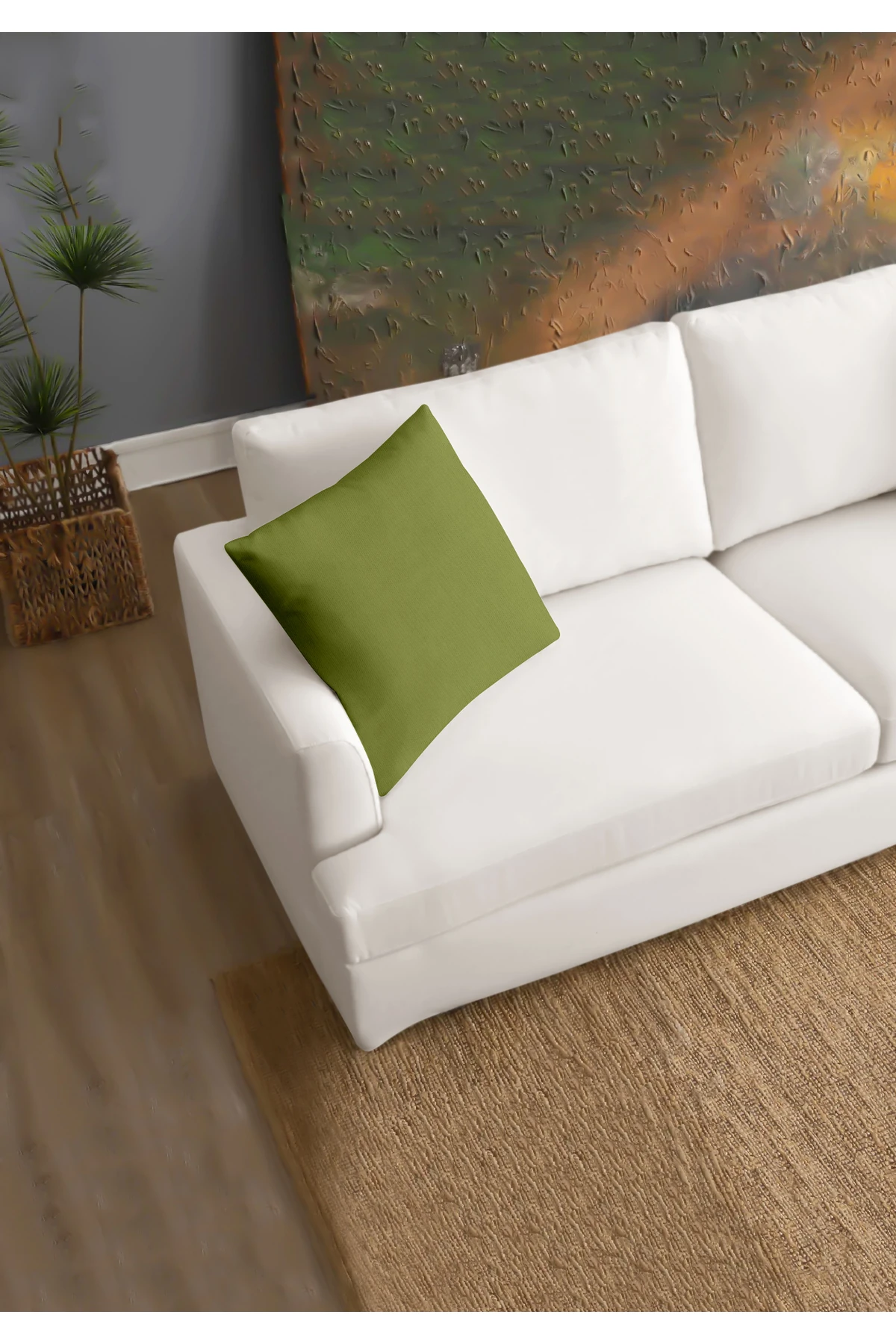 Canvas 6'lı  Sıvı Geçirmez Leke Tutmaz Kırlent Kılıfı 45 x 45 cm - açik yeşi̇l