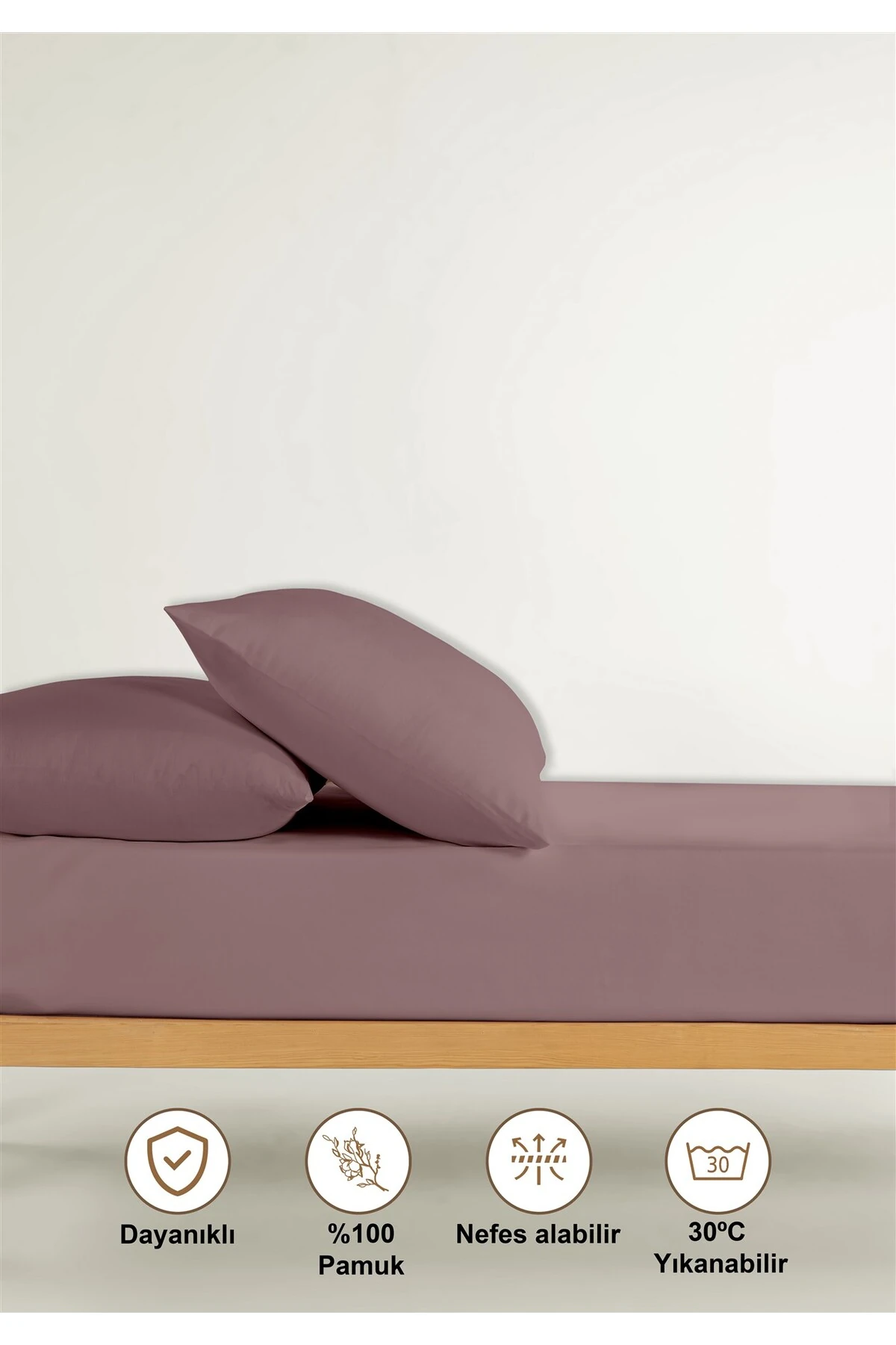Siena Ranforce %100 Pamuk Lastikli Çarşaf Seti - menekşe