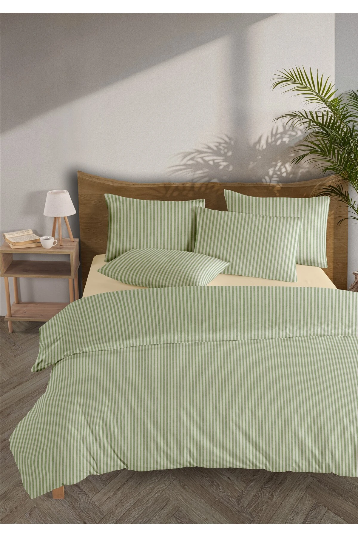 Mira %100 Pamuk Ranforce Yezra Ipliği Boyalı Nevresim Takımı Çift Kişilik - 200x220 Cm - Yeşi̇l