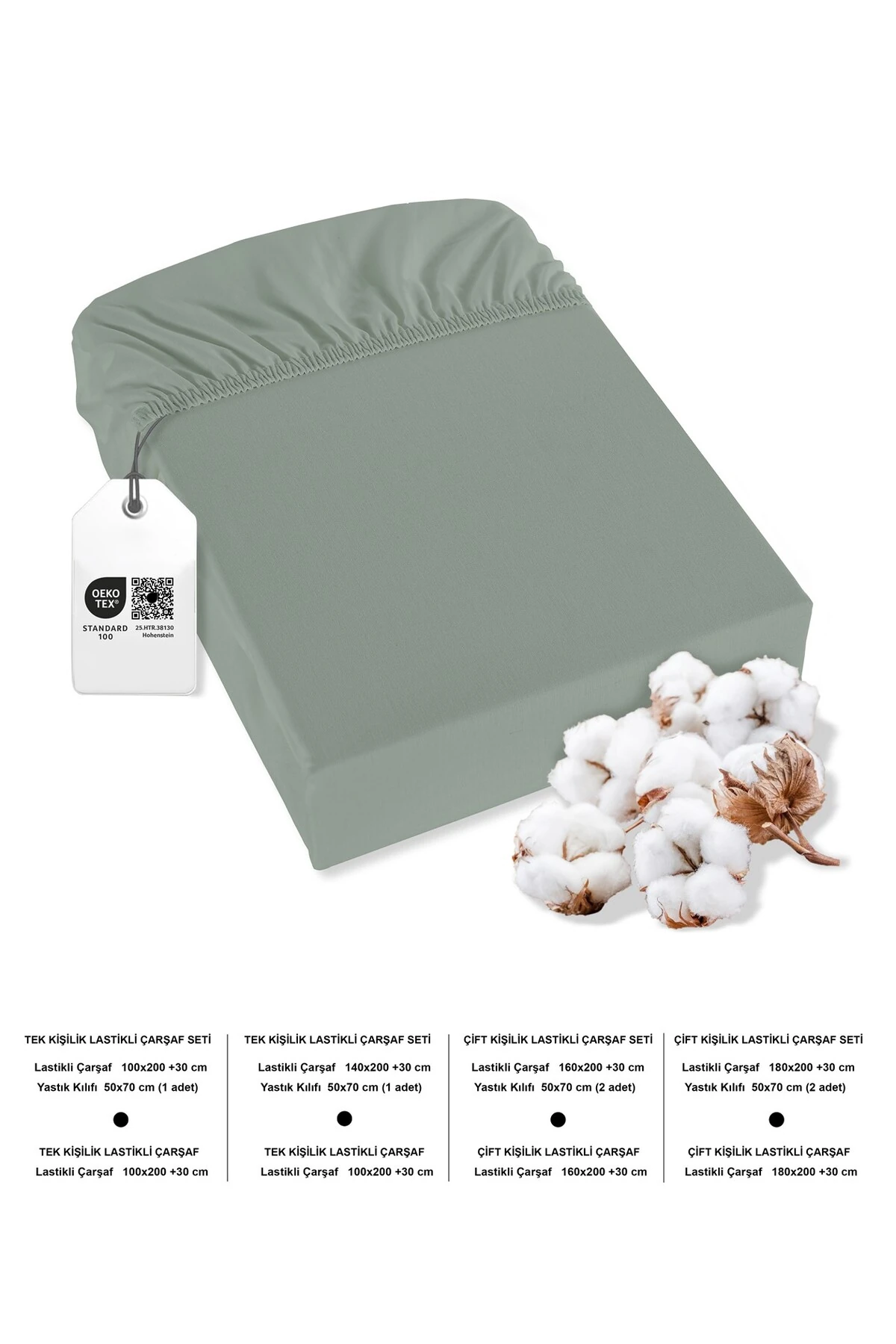 Siena Ranforce %100 Pamuk Lastikli Çarşaf Seti - aqua