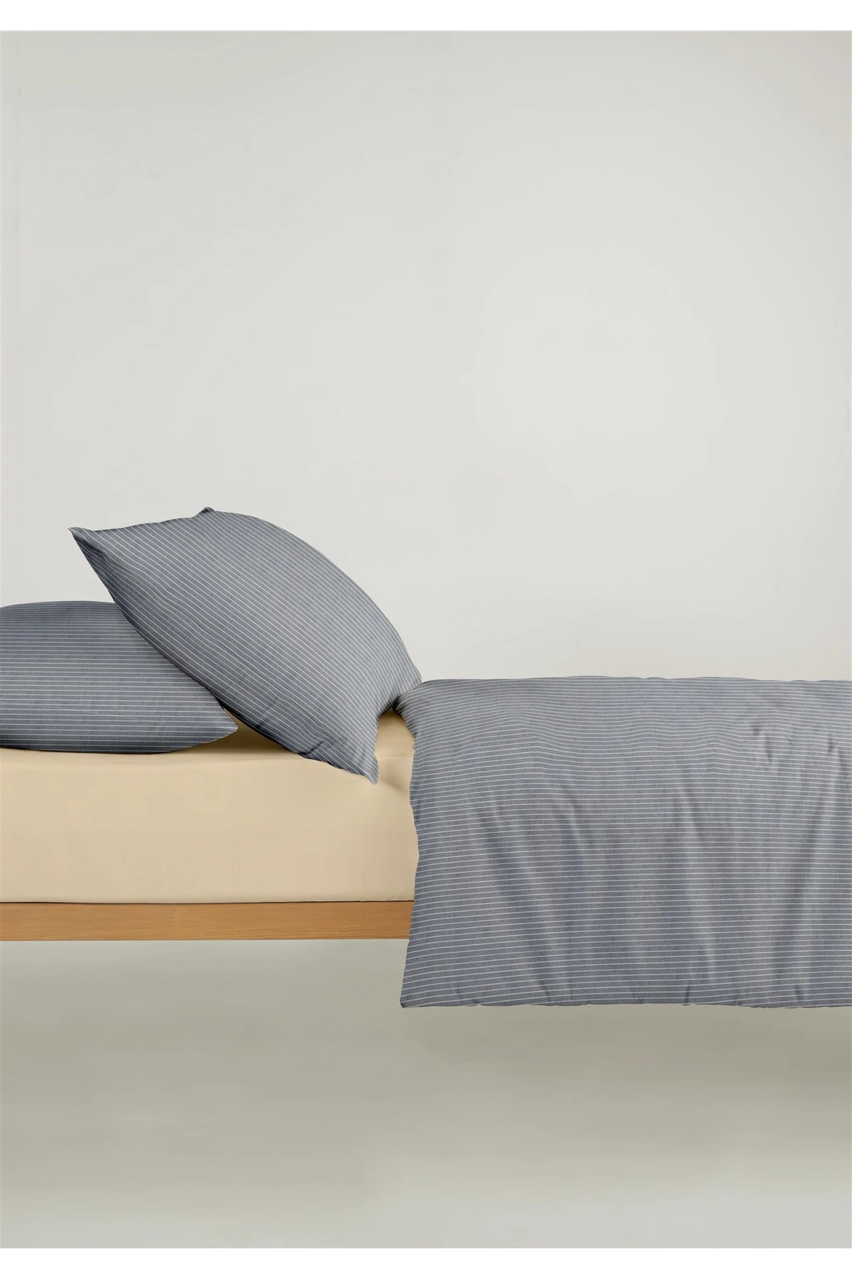 Chıc %100 Pamuk Ranforce Akay  Ipliği Boyalı Nevresim Takımı Çift Kişilik - 200x220 cm - Laci̇vert