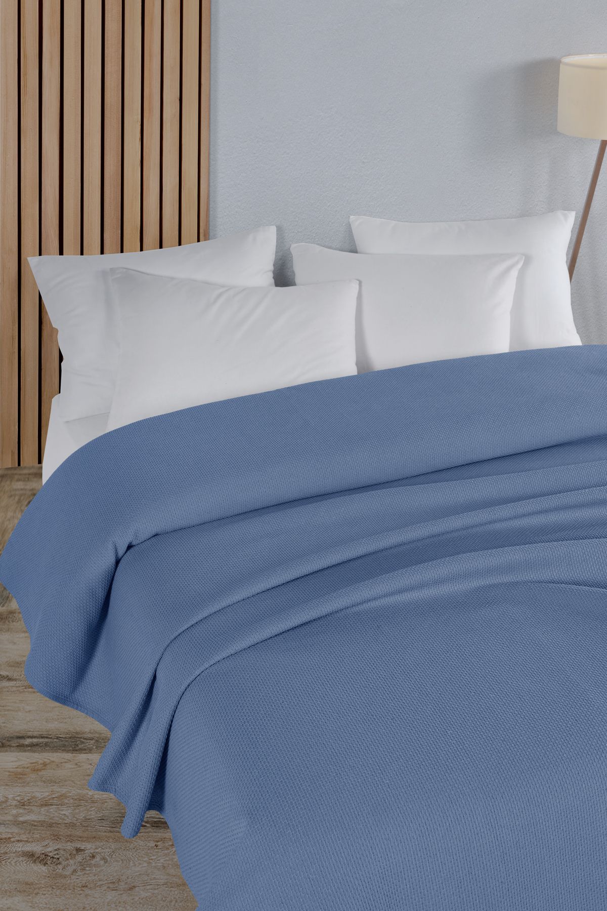 Pamuklu Petek Çok Amaçlı Örtü Çift Kişilik 200x230 cm - Bebe mavi̇