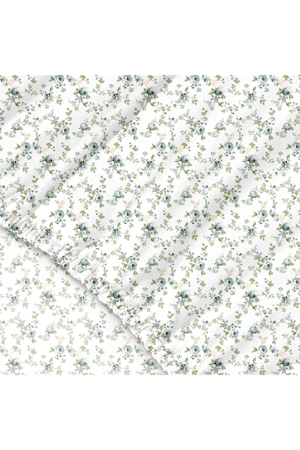 Arora %100 Pamuk Çift Kişilik Lastikli Çarşaf - 160x200+30 cm - Mi̇nt