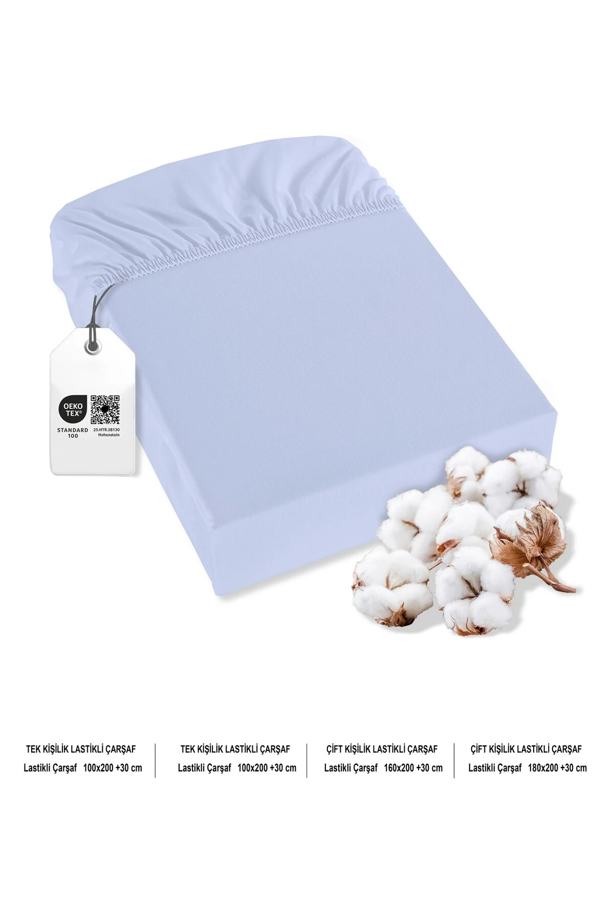 Naria Ranforce %100 Pamuk Lastikli Çarşaf - Mavi̇