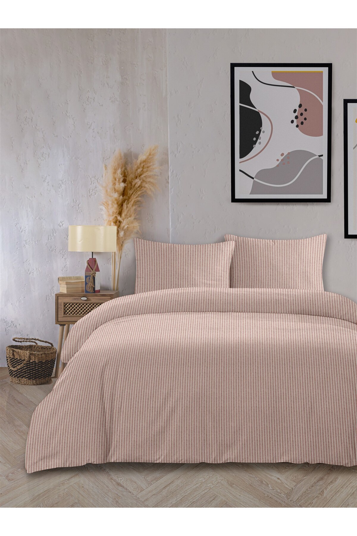 Cool Natural %100 Pamuk Akfil Ipliği Boyalı Nevresim Seti Çift Kişilik - 200x220 Cm