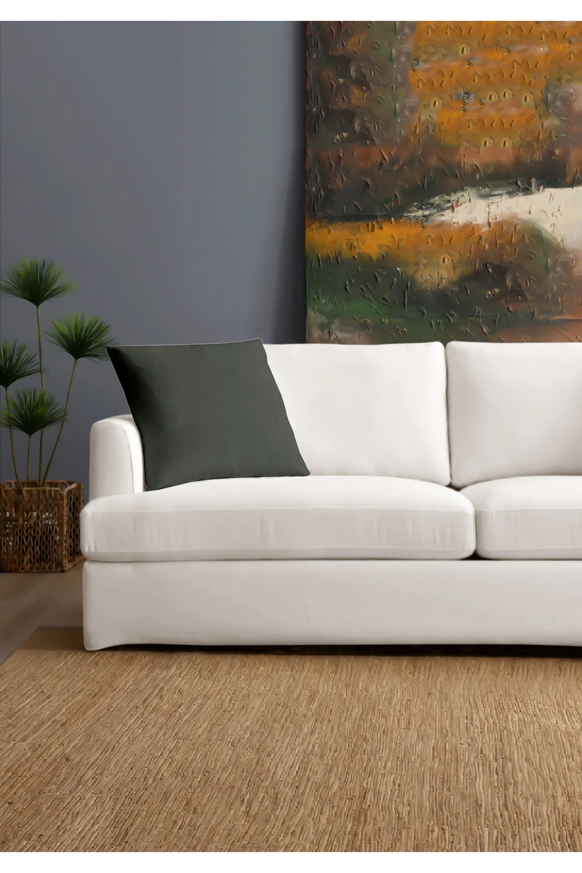 Canvas 6'lı  Sıvı Geçirmez Leke Tutmaz Kırlent Kılıfı 45 x 45 cm - Koyu Gri̇