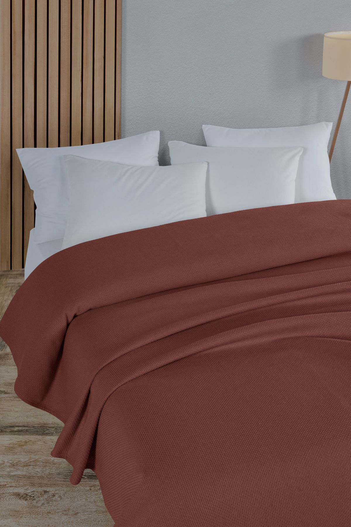 Pamuklu Petek Çok Amaçlı Örtü Çift Kişilik 200x230 cm - Kıremi̇t