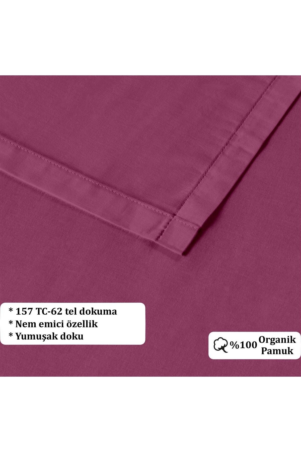 Organik Pamuk Akfil Düz Çarşaf Seti Çift Kişilik 240x260 cm - Şarabi̇