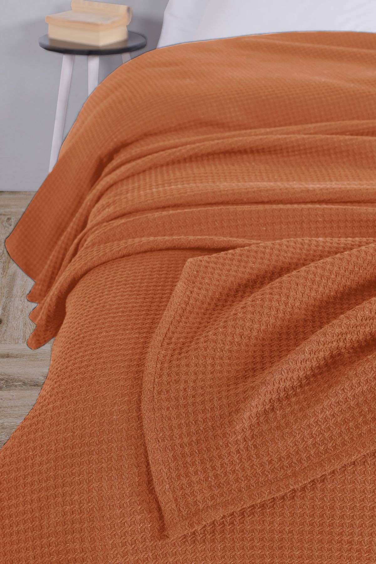 Pamuklu Aden Çok Amaçlı Örtü Tek Kişilik - 160x230 cm - Turuncu