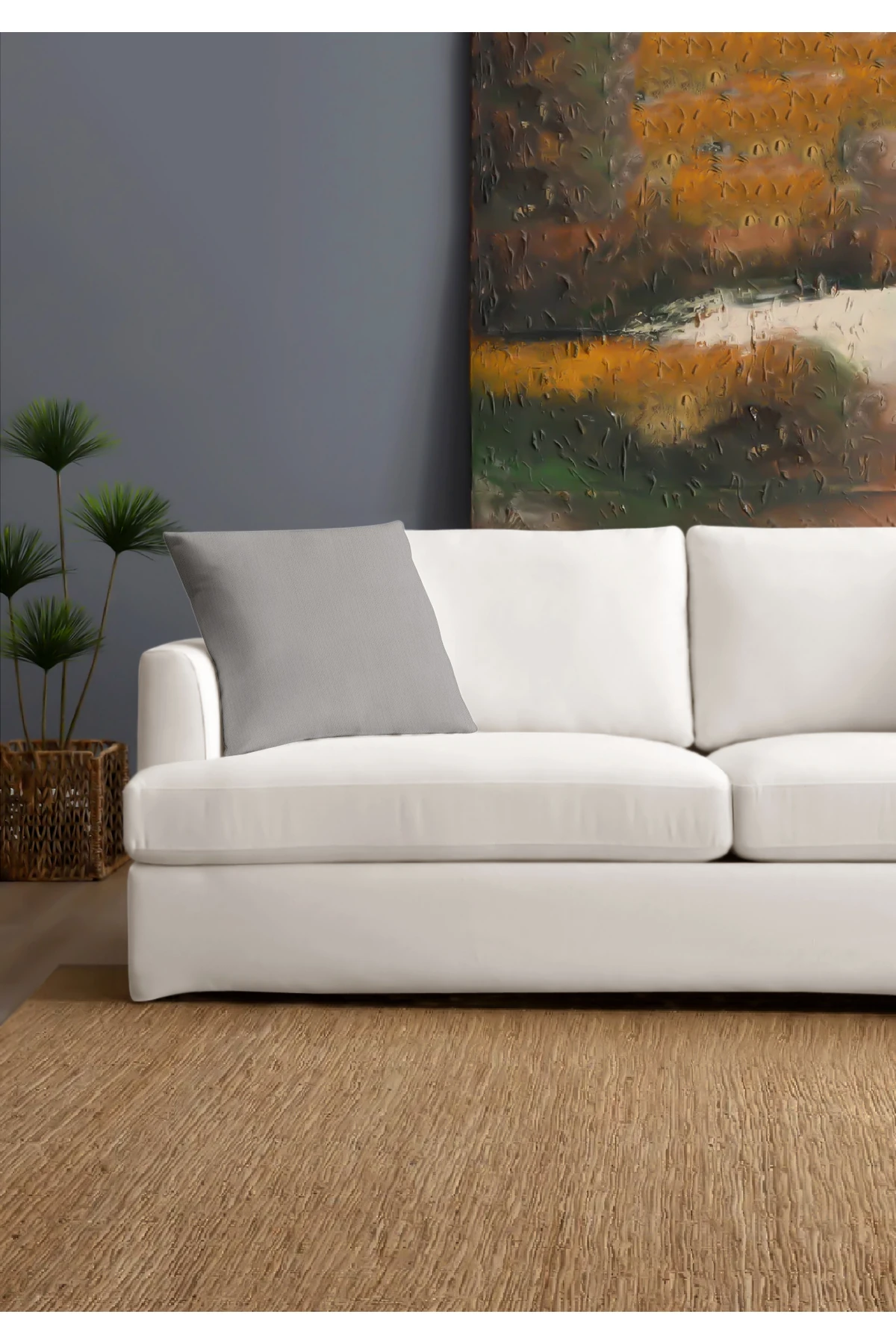 Canvas 6'lı  Sıvı Geçirmez Leke Tutmaz Kırlent Kılıfı 45 x 45 cm - Gri̇