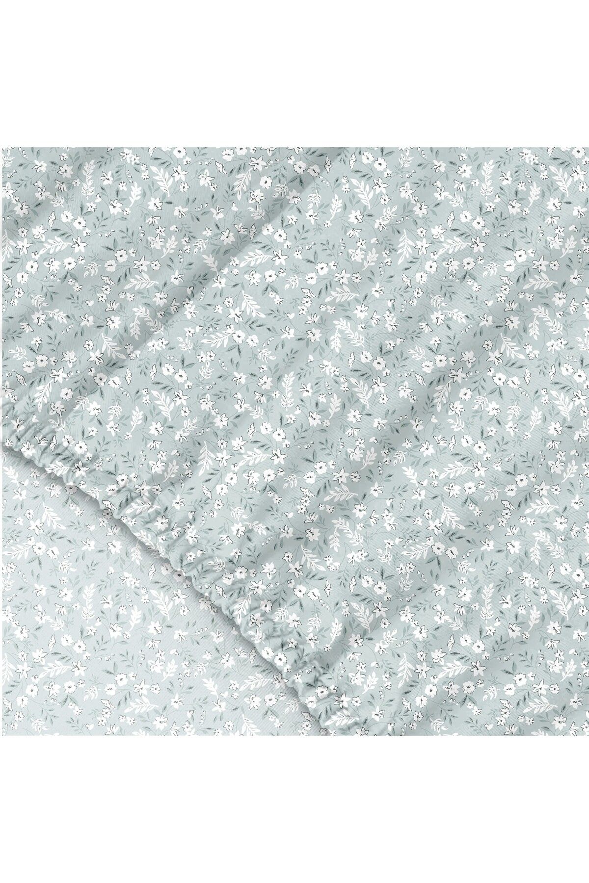 Dalya %100 Pamuk Çift Kişilik Lastikli Çarşaf Seti  - 160x200+30 cm - Mavi̇