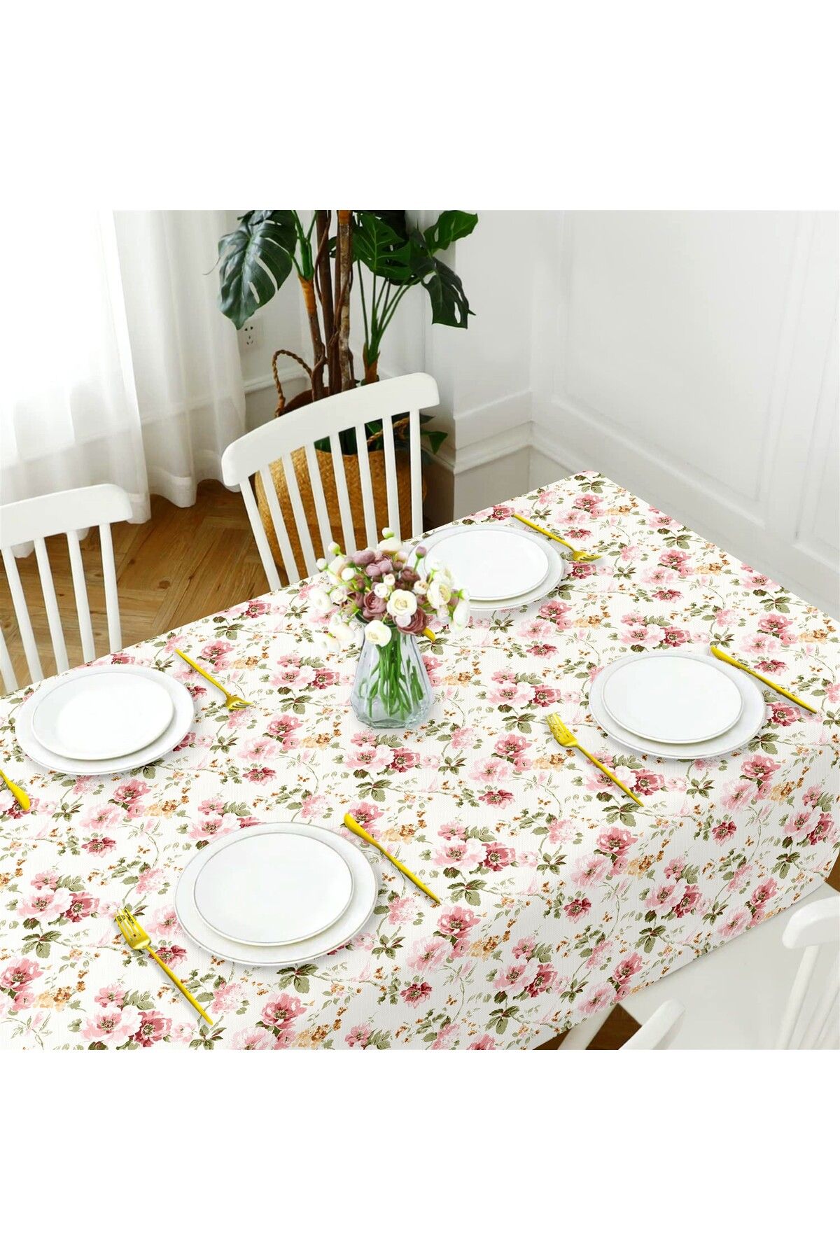 Canvas Bahar Sıvı Geçirmez Leke Tutmaz Masa Örtüsü