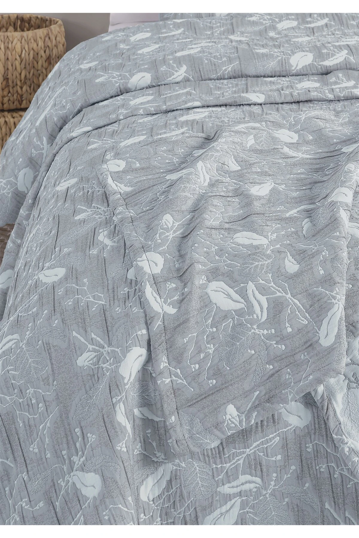 Dolgulu Jakarlı Yatak Örtüsü Seti Çift Kişilik Bej 230x240 cm - eva i̇ndi̇go