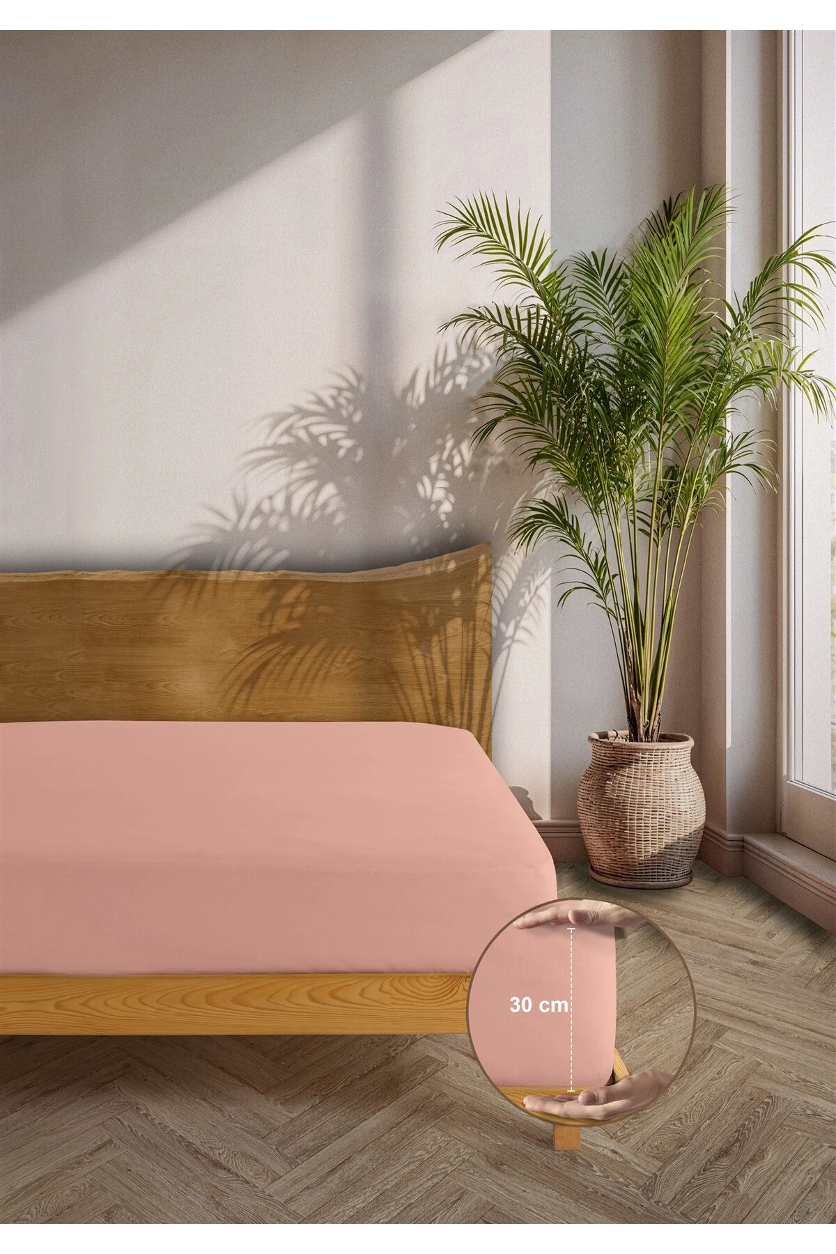 Siena Ranforce %100 Pamuk Lastikli Çarşaf Seti - Pudra