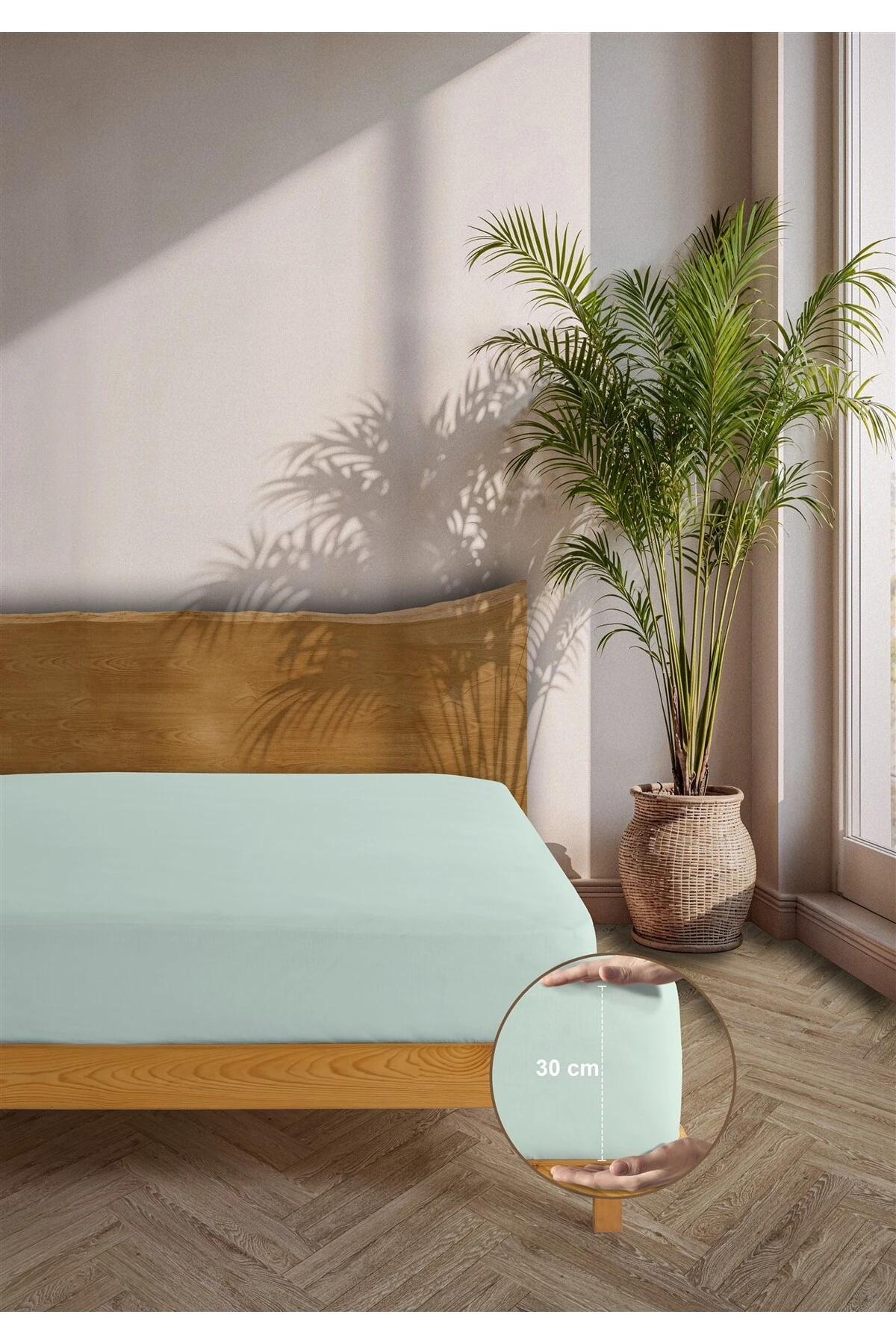 Siena Ranforce %100 Pamuk Lastikli Çarşaf Seti - buz mavi̇