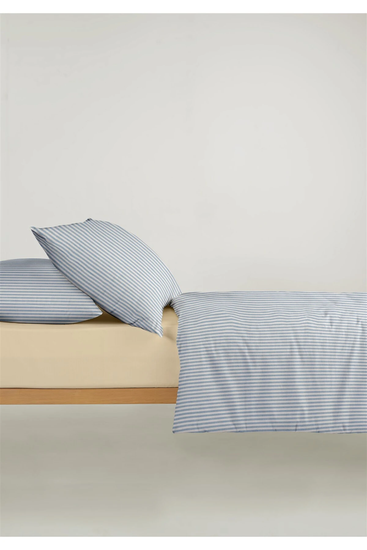 Mira %100 Pamuk Ranforce Yezra Ipliği Boyalı Nevresim Takımı Çift Kişilik - 200x220 Cm - Mavi̇