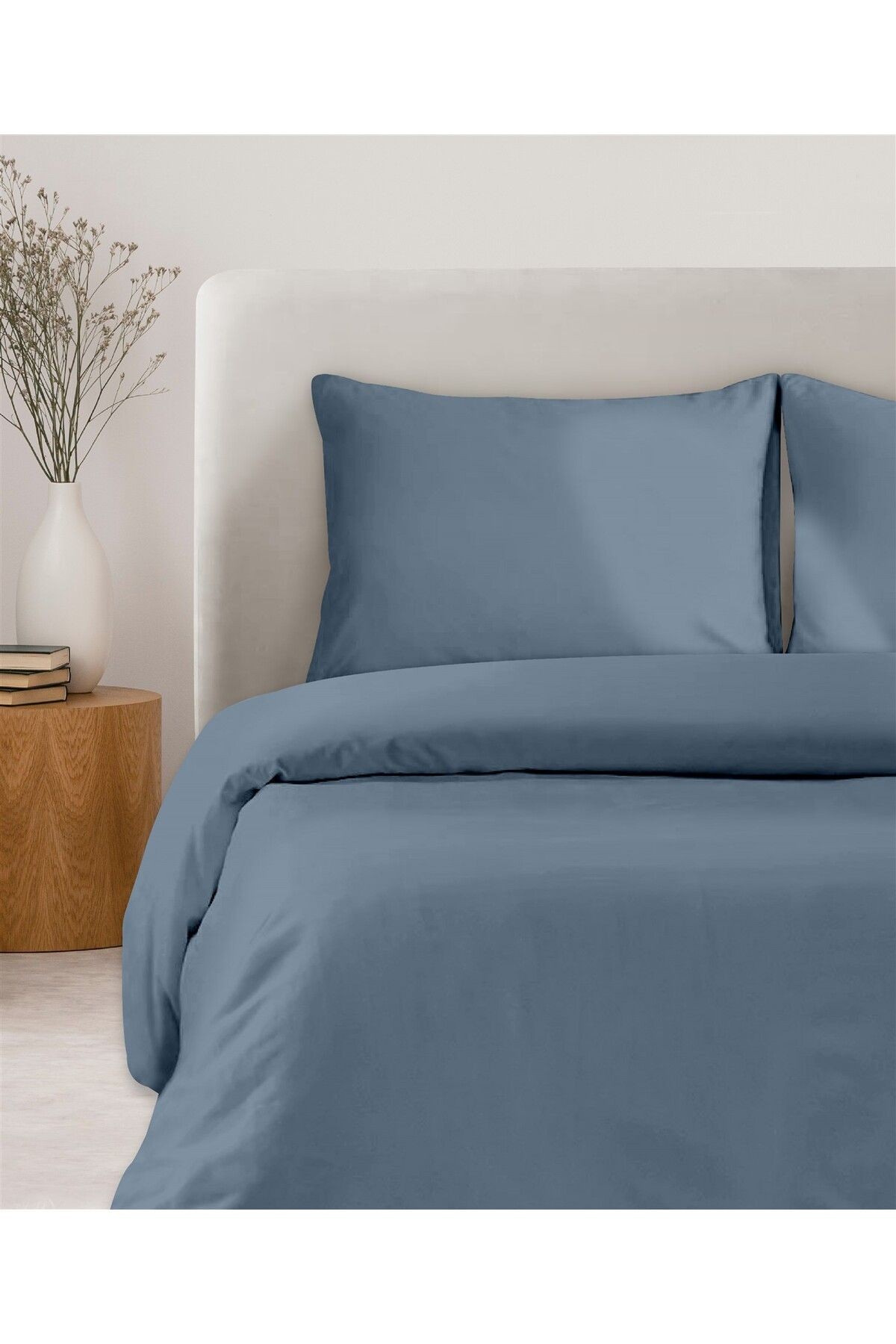 Organik Pamuk Akfil Nevresim Seti Çift Kişilik 200x220 cm - İndi̇go