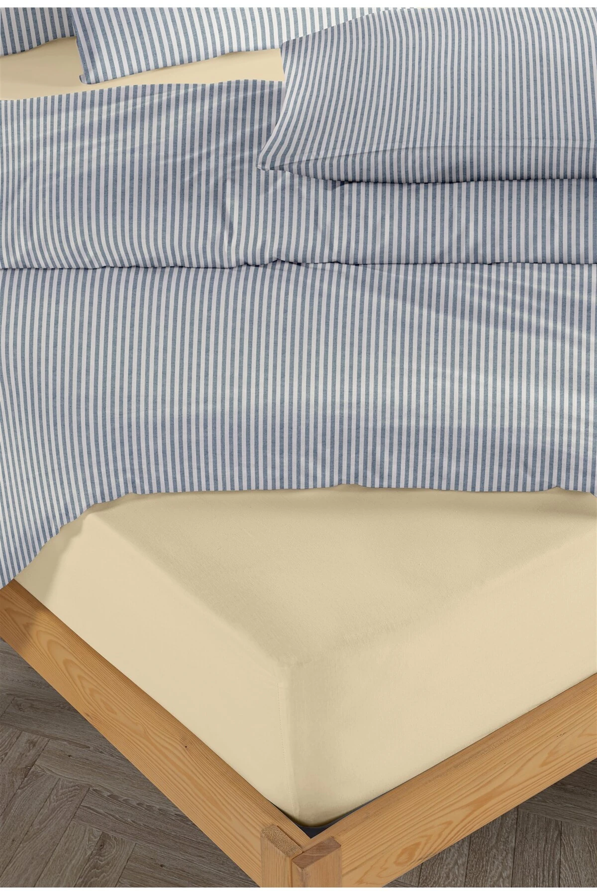 Mira %100 Pamuk Ranforce Yezra Ipliği Boyalı Nevresim Takımı Çift Kişilik - 200x220 Cm - Laci̇vert