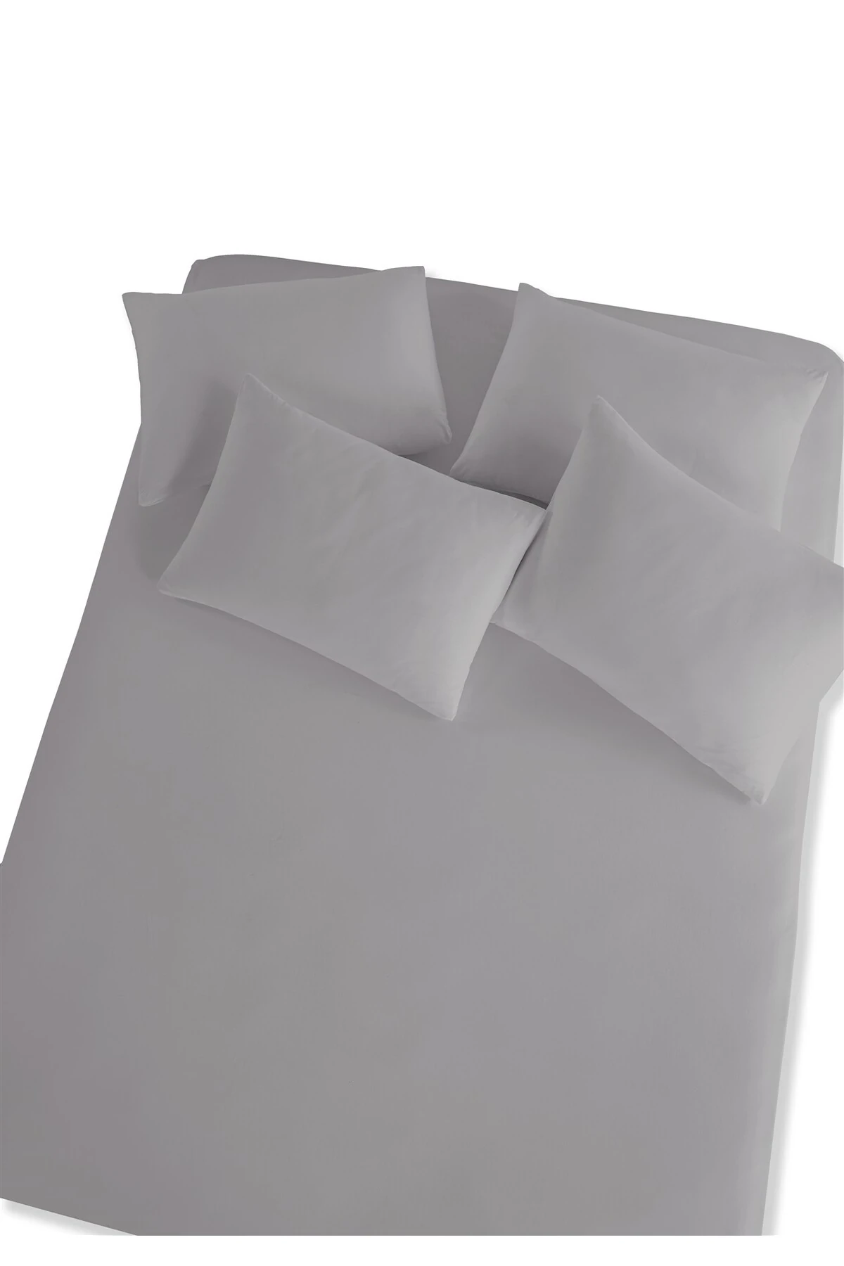 Siena Ranforce %100 Pamuk Lastikli Çarşaf Seti - Açik Gri̇
