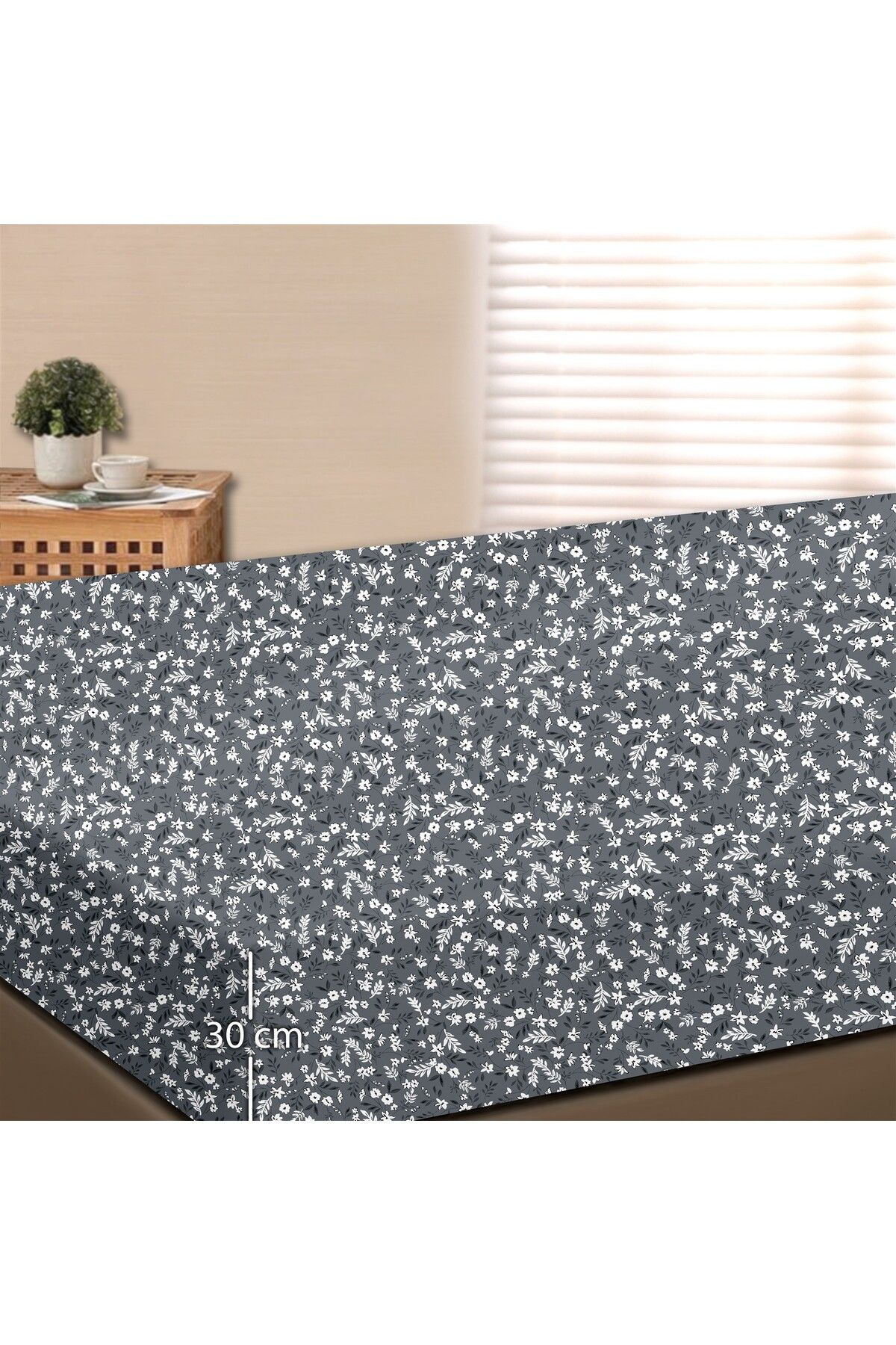 Dalya %100 Pamuk Çift Kişilik Lastikli Çarşaf Seti  - 160x200+30 cm - Laci̇vert