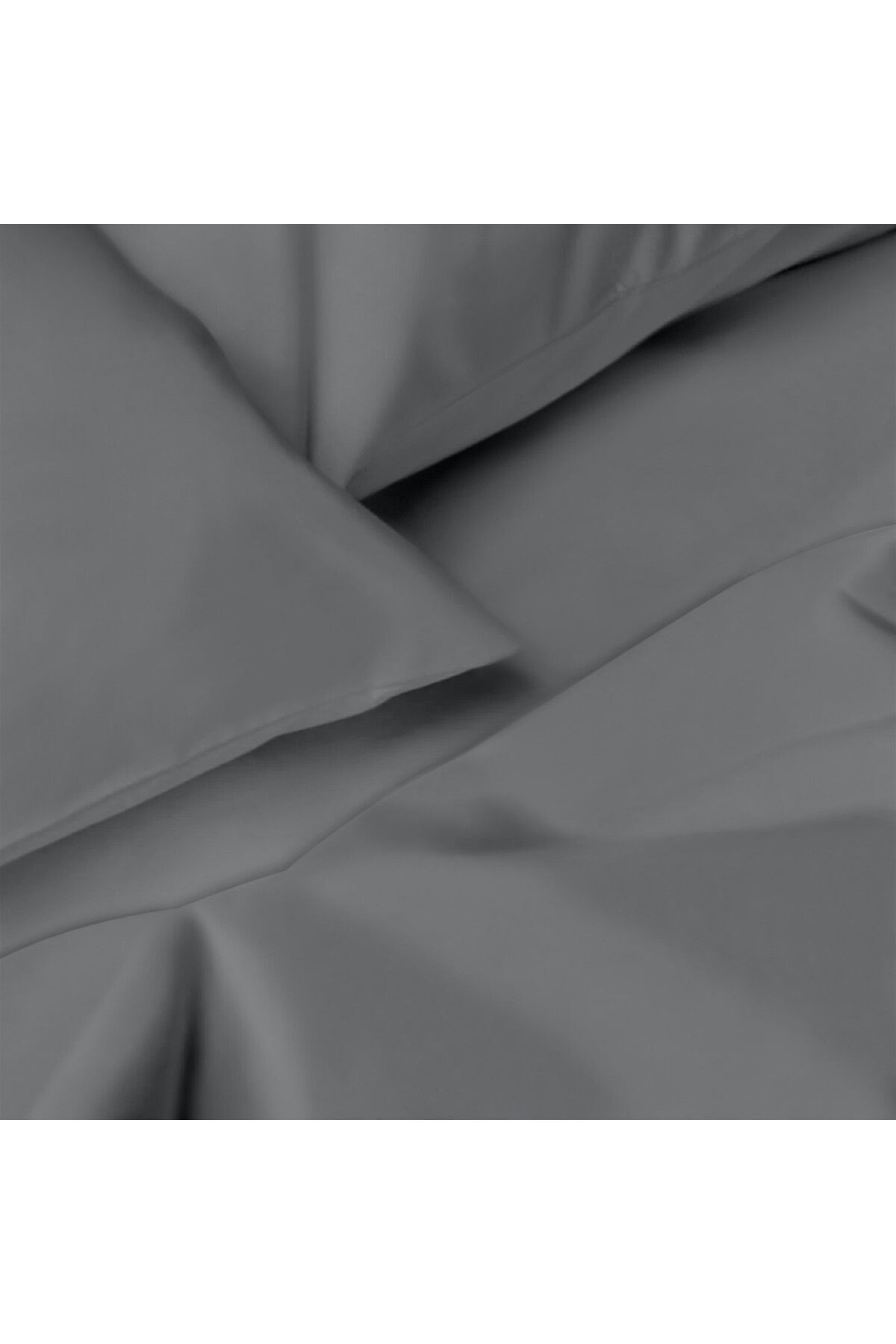 Organik Pamuk Akfil Nevresim Takımı  Tek Kişilik 160x220 cm - Koyu Gri̇
