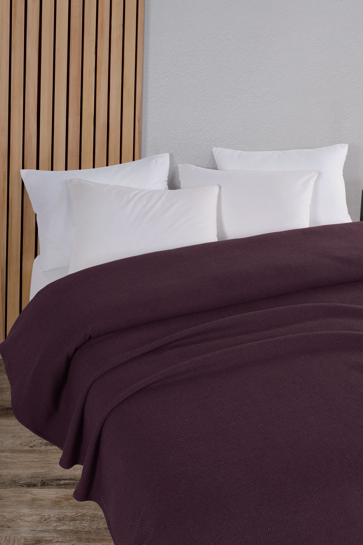 Pamuklu Petek Çok Amaçlı Örtü Çift Kişilik 200x230 cm - Koyu Bordo