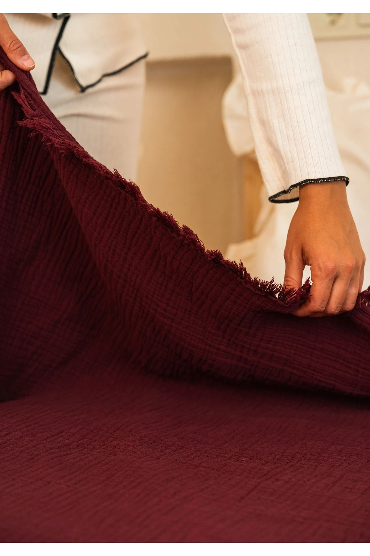 %100 Pamuk 4 kat Müslin Battaniye Takımı Çift Kişilik 200 x 230 cm