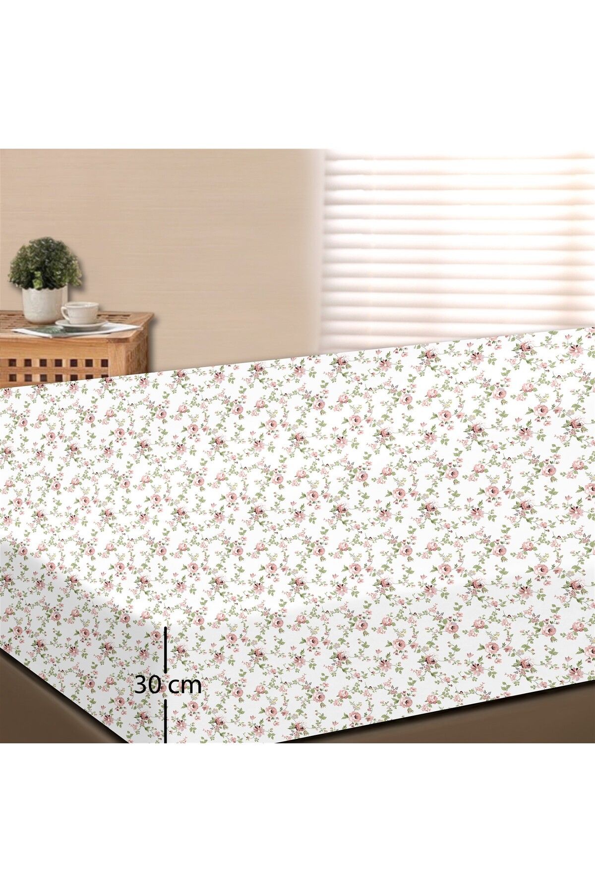 Arora %100 Pamuk Çift Kişilik Lastikli Çarşaf Açık Pembe- 160x200+30 cm