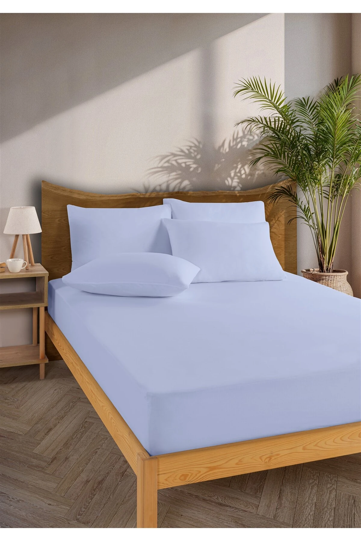 Siena Ranforce %100 Pamuk Lastikli Çarşaf Seti - Mavi̇