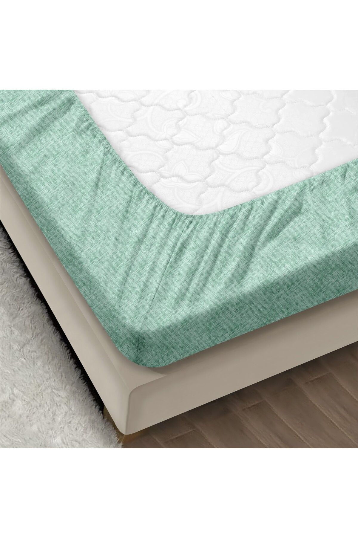 Always Pamuklu Lastikli Çarşaf Seti Çift Kişilik 160x200+35cm - Turkuaz