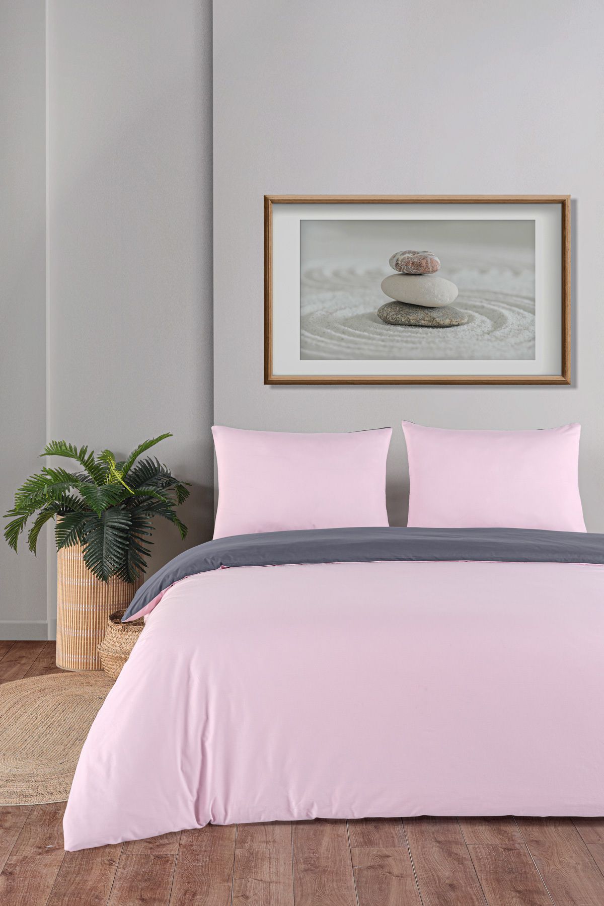 Organik Pamuk Akfil Çift Taraflı Nevresim Takımı Çift Kişilik 200x220 cm