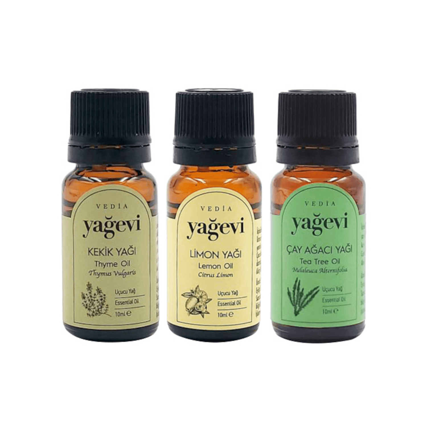 Kekik+Limon+Çay Ağacı Uçucu Yağ Seti 3x10ml - Yağevi