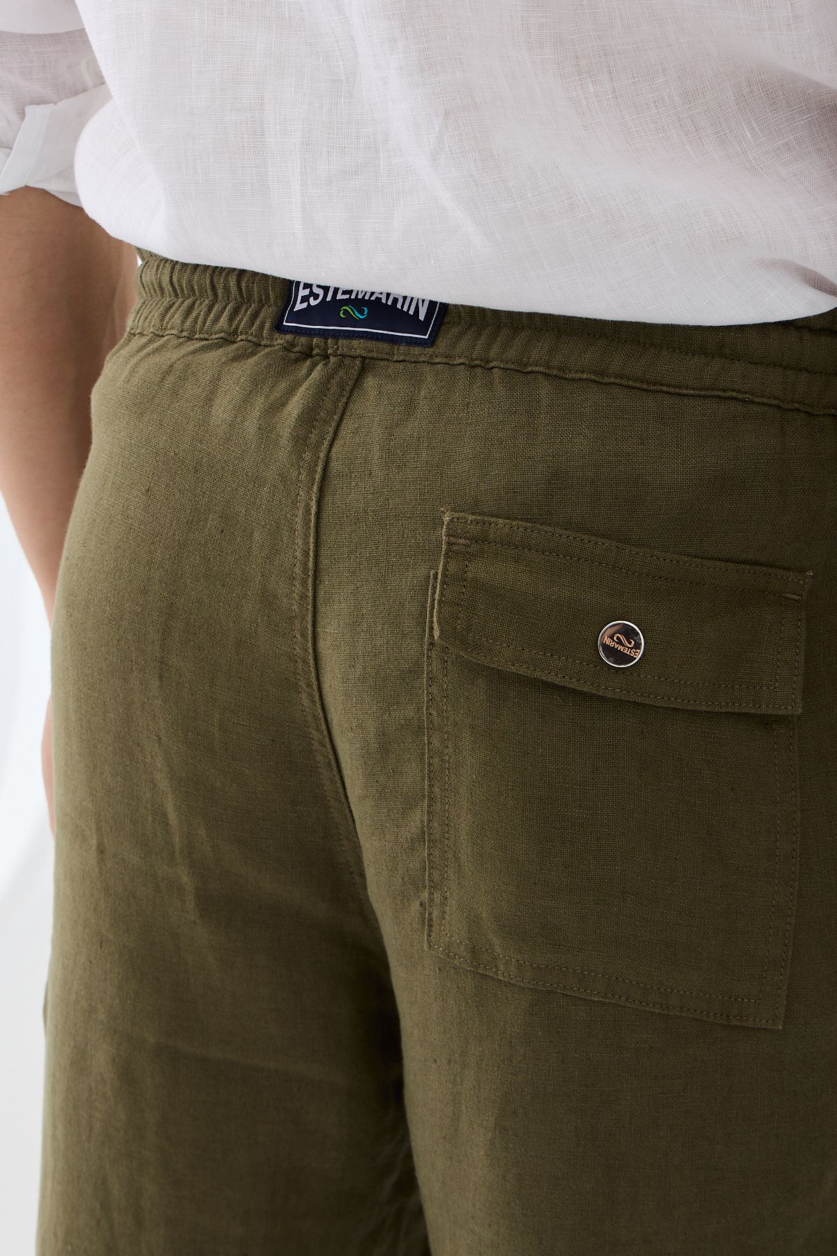 Este Marin Halikarnas Keten Jogger Pantalon - haki