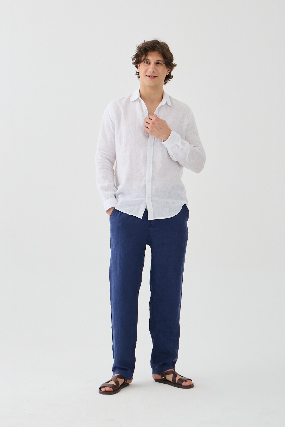 Halikarnas Keten Jogger Pantolon - lacivert