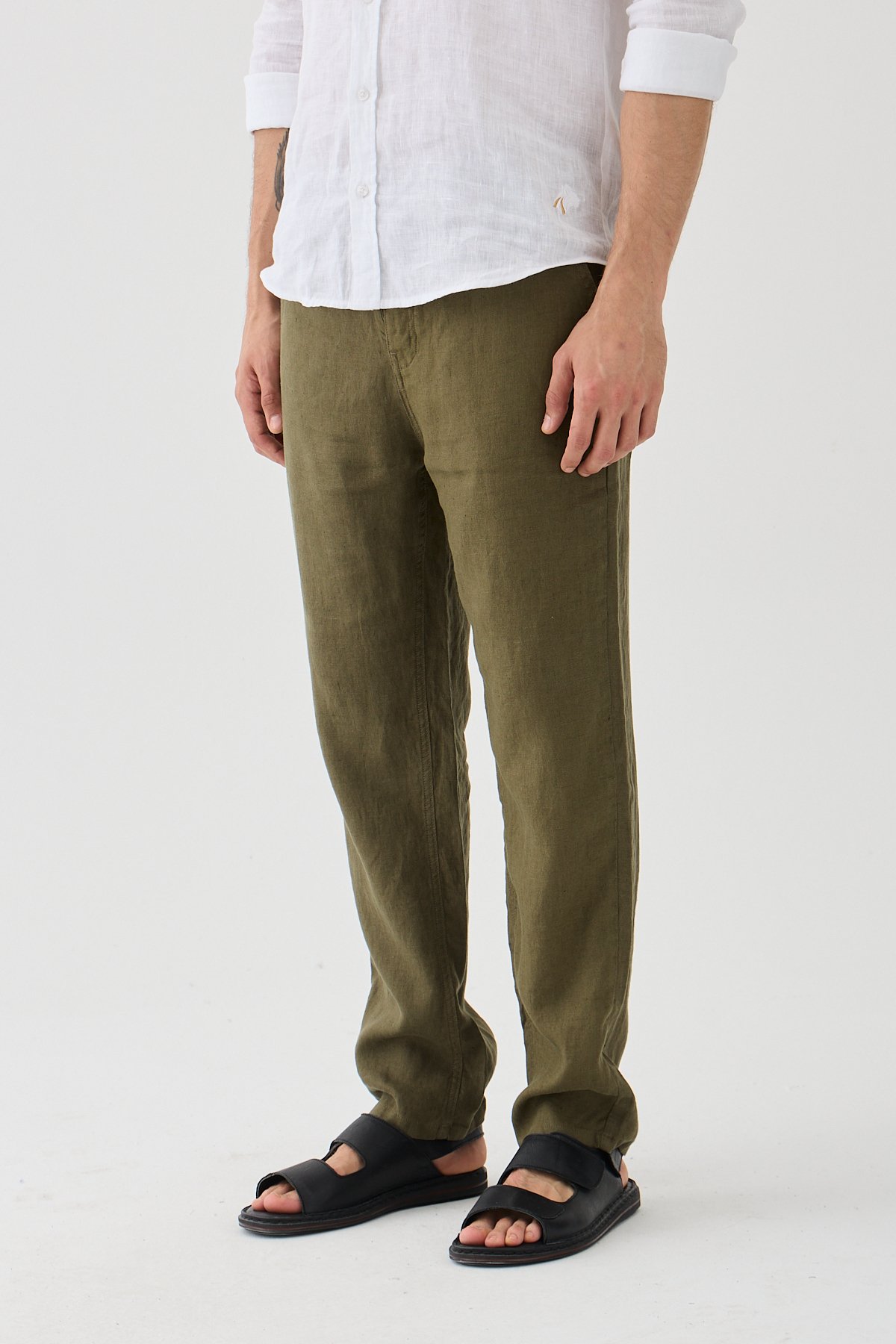 Halikarnas Keten Haki Jogger Pantolon