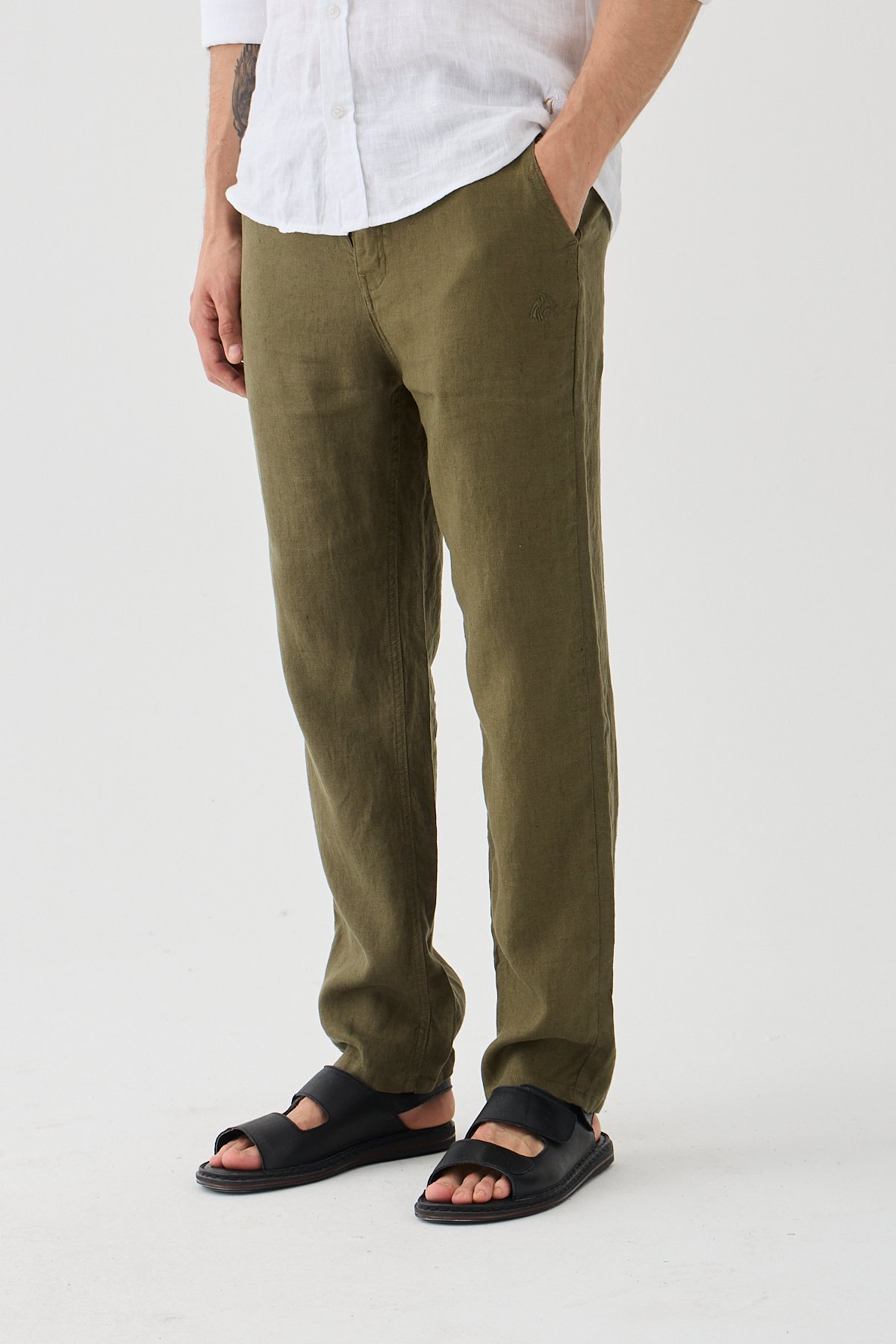 Este Marin Halikarnas Keten Jogger Pantalon - haki