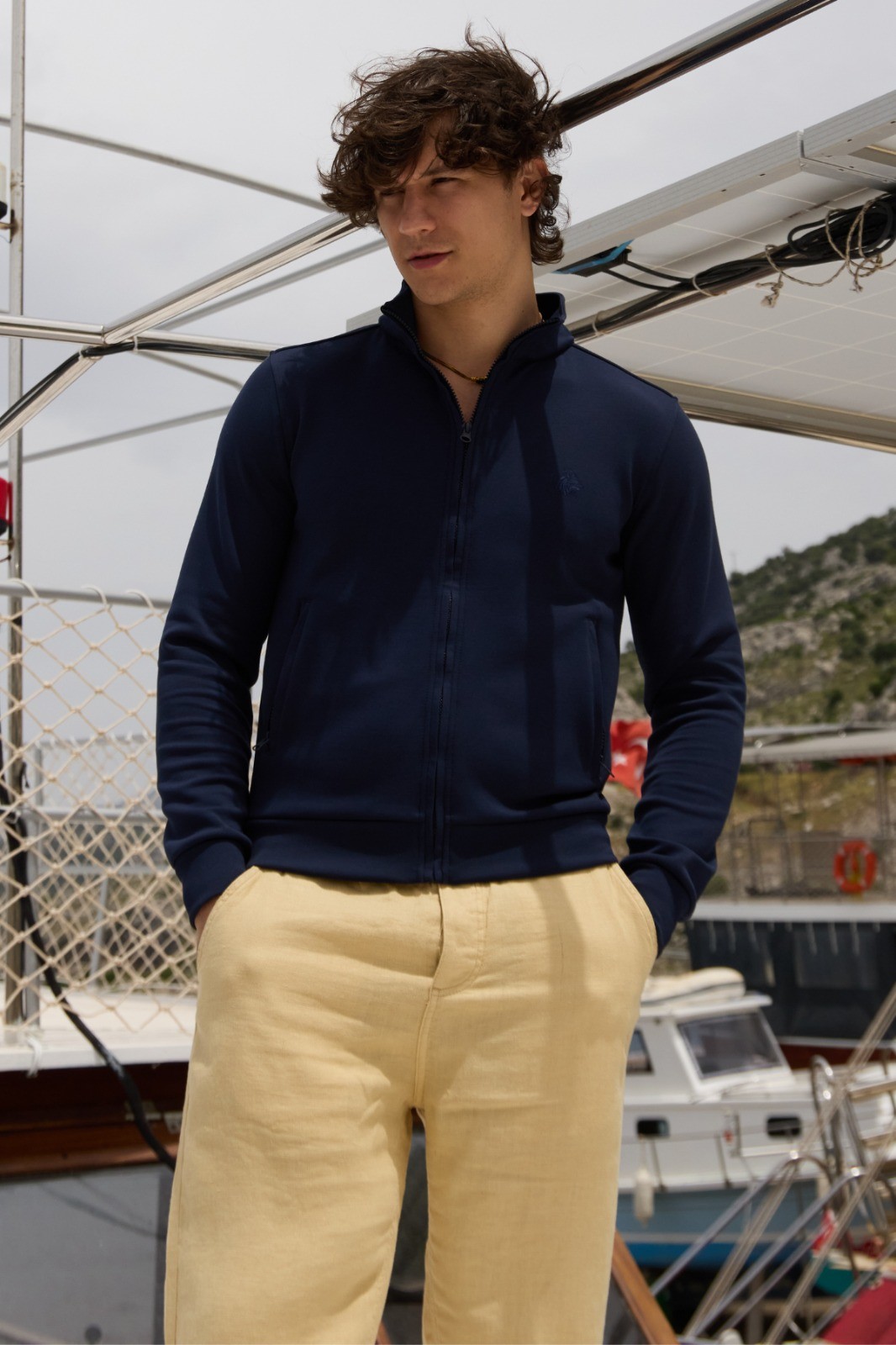 Este Marin Ortakent Viskon Fermuarlı Sweat - lacivert