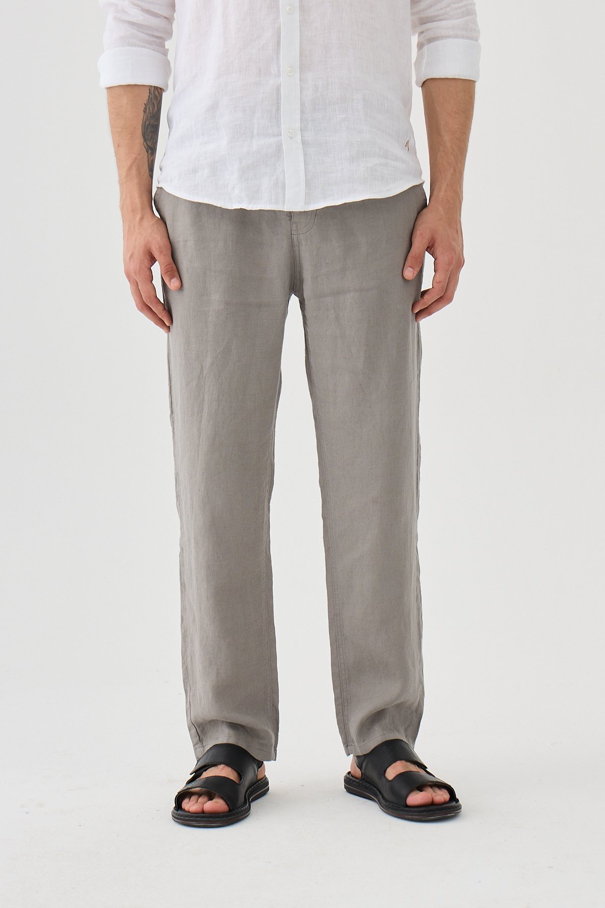 Halikarnas Keten Gri Jogger Pantolon