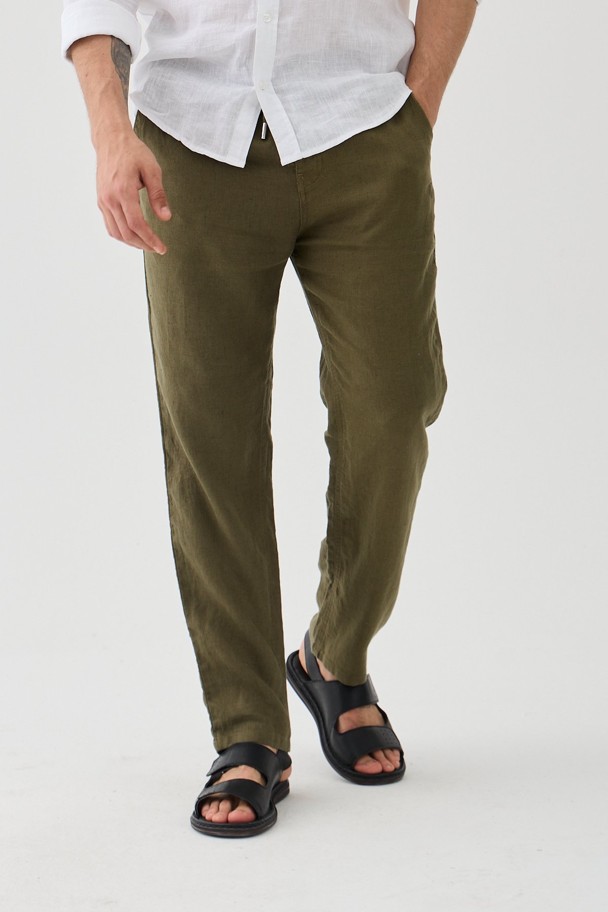 Este Marin Halikarnas Keten Jogger Pantalon - haki