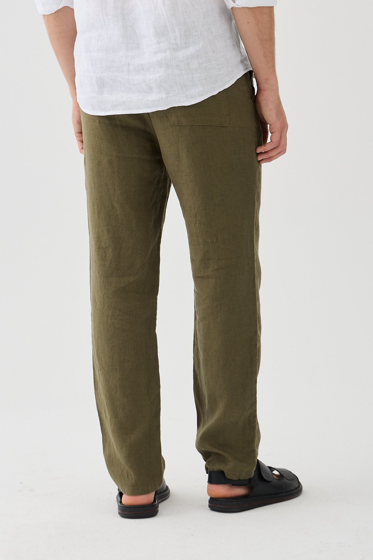 Halikarnas Keten Haki Jogger Pantolon