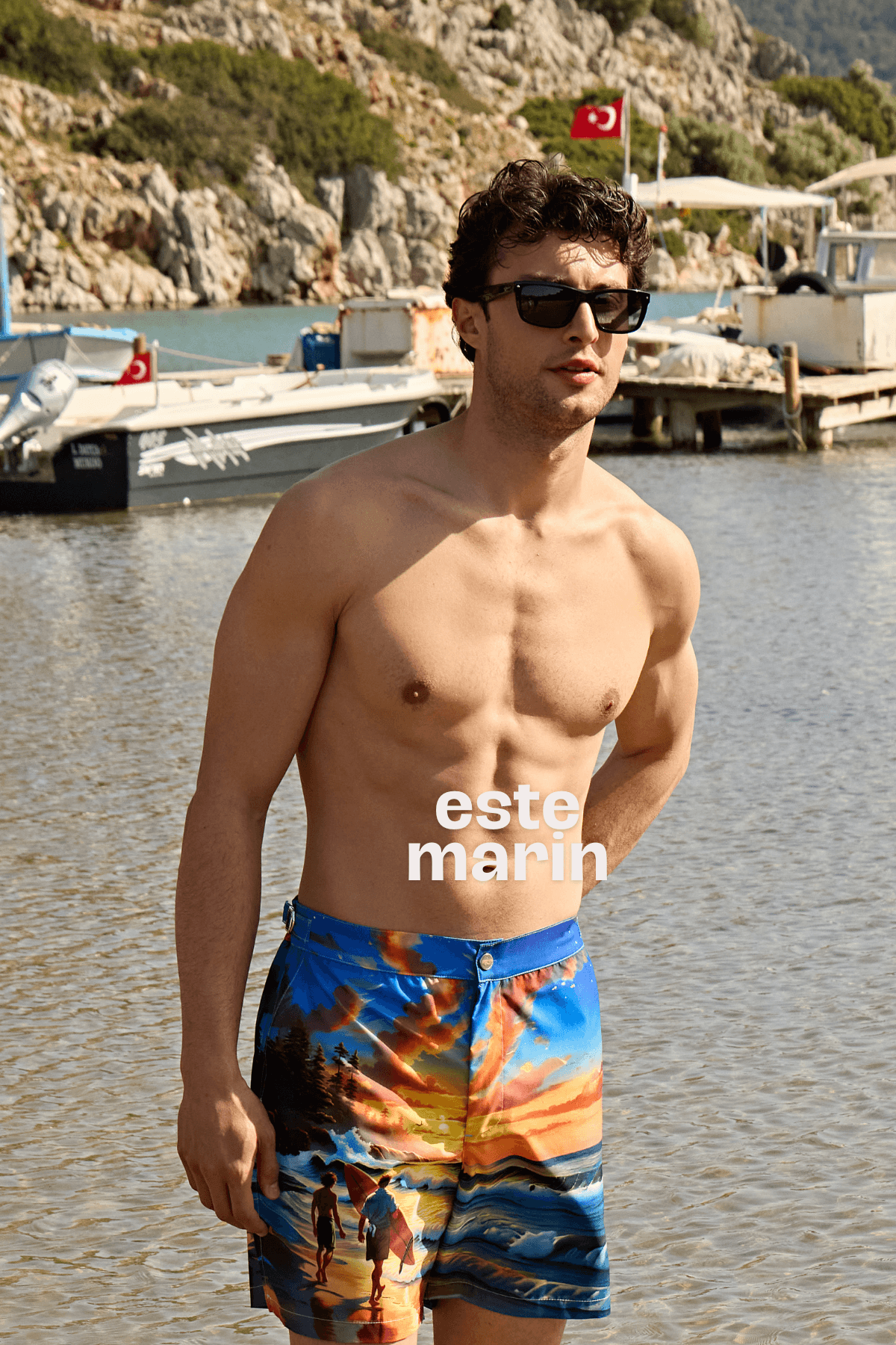Este Marin Costa Marino Sörfcüler Erkek Kısa Deniz Şortu