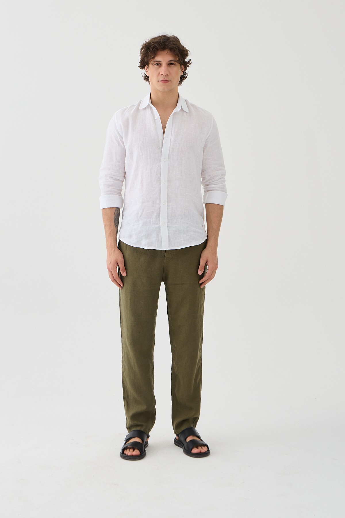 Este Marin Halikarnas Keten Jogger Pantalon - haki
