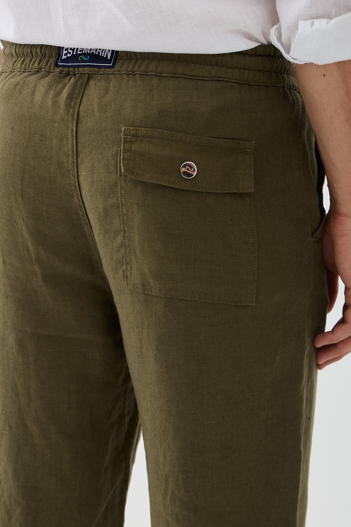 Este Marin Halikarnas Keten Jogger Pantalon - haki