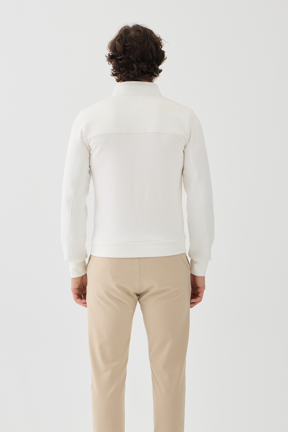Este Marin Ortakent Viskon Beyaz Renk Fermuarlı Sweatshirt
